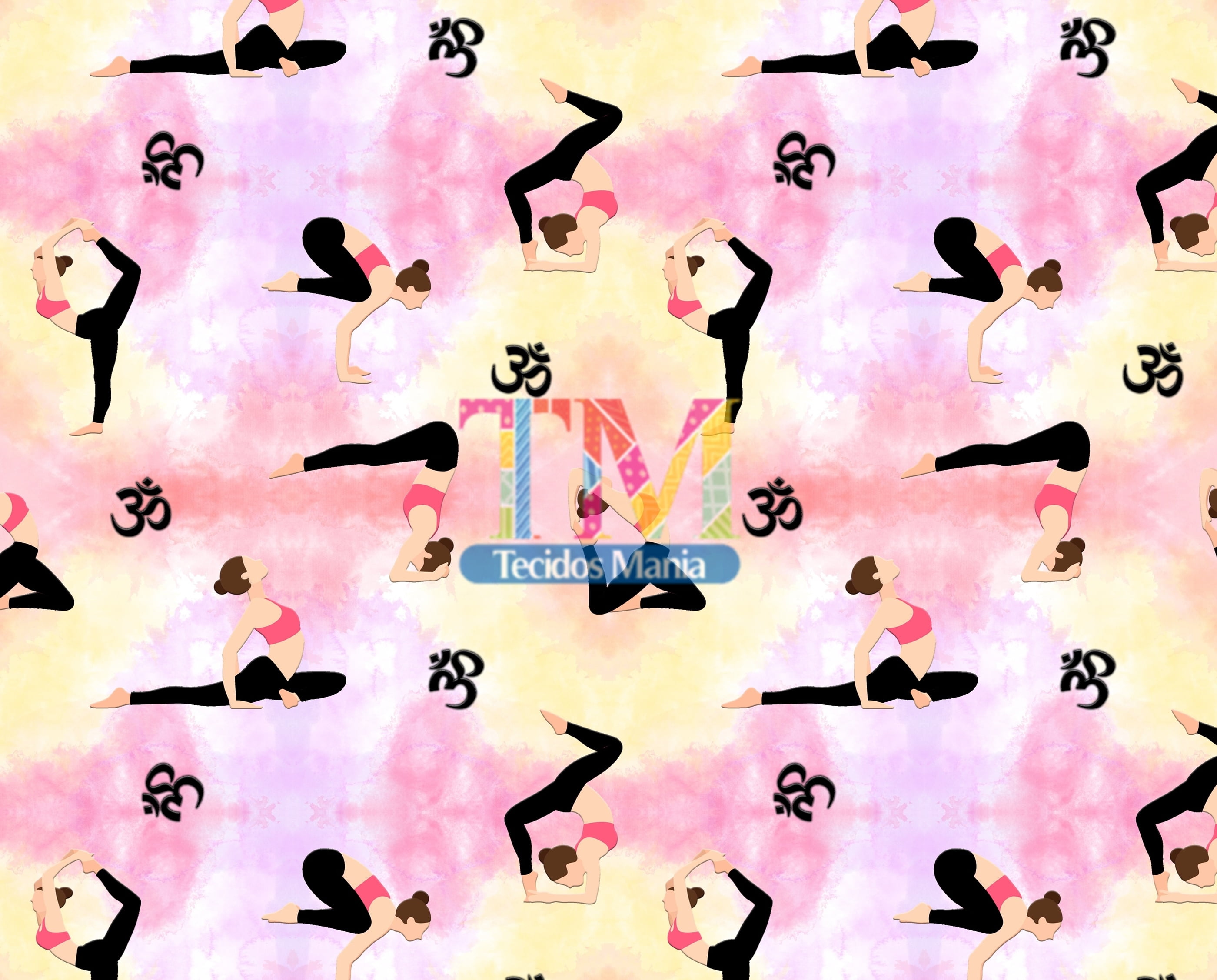 Sintético doll estampado - Yoga - Fundo Tie Dye