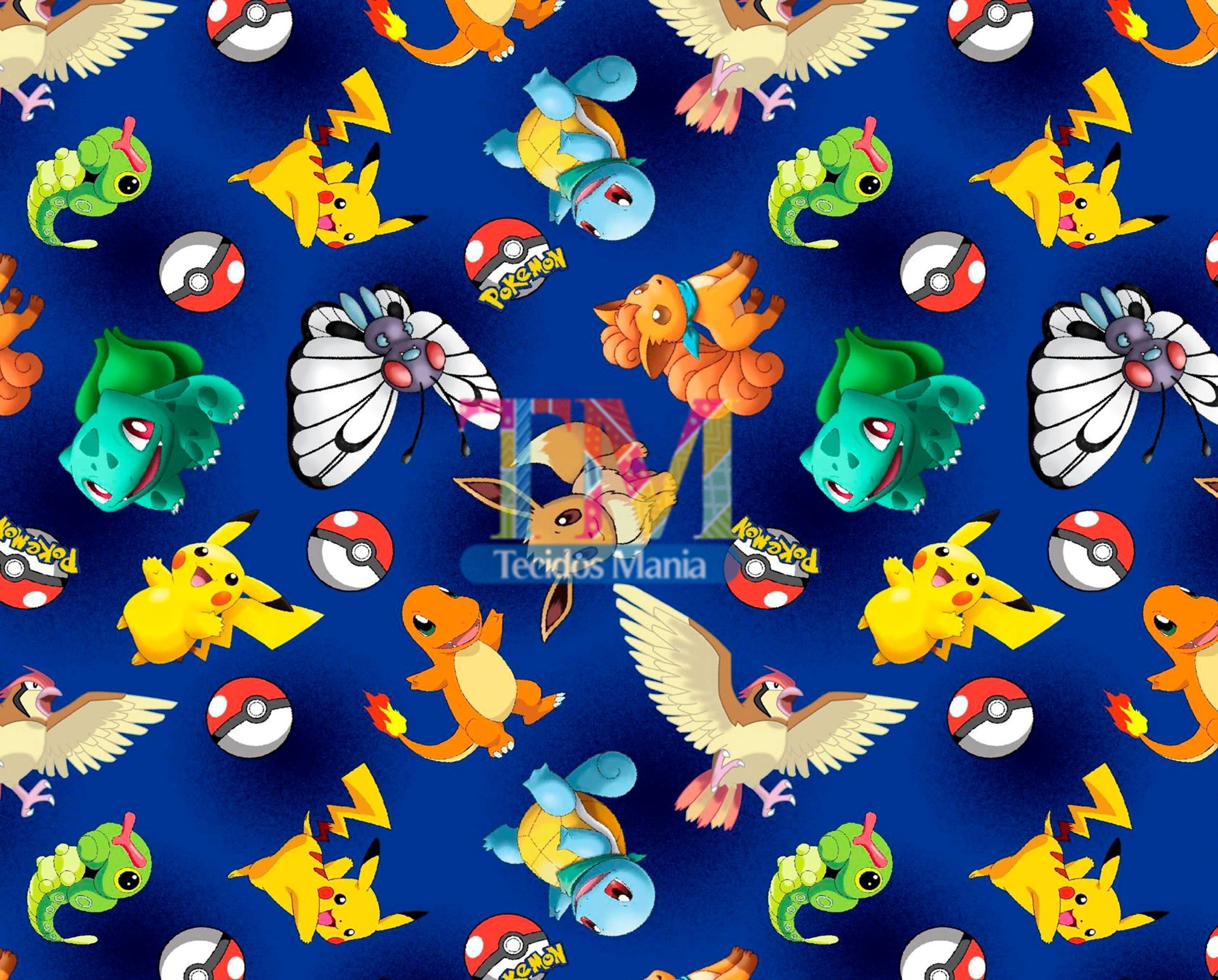 Quadro Pokemon (fundo azul)