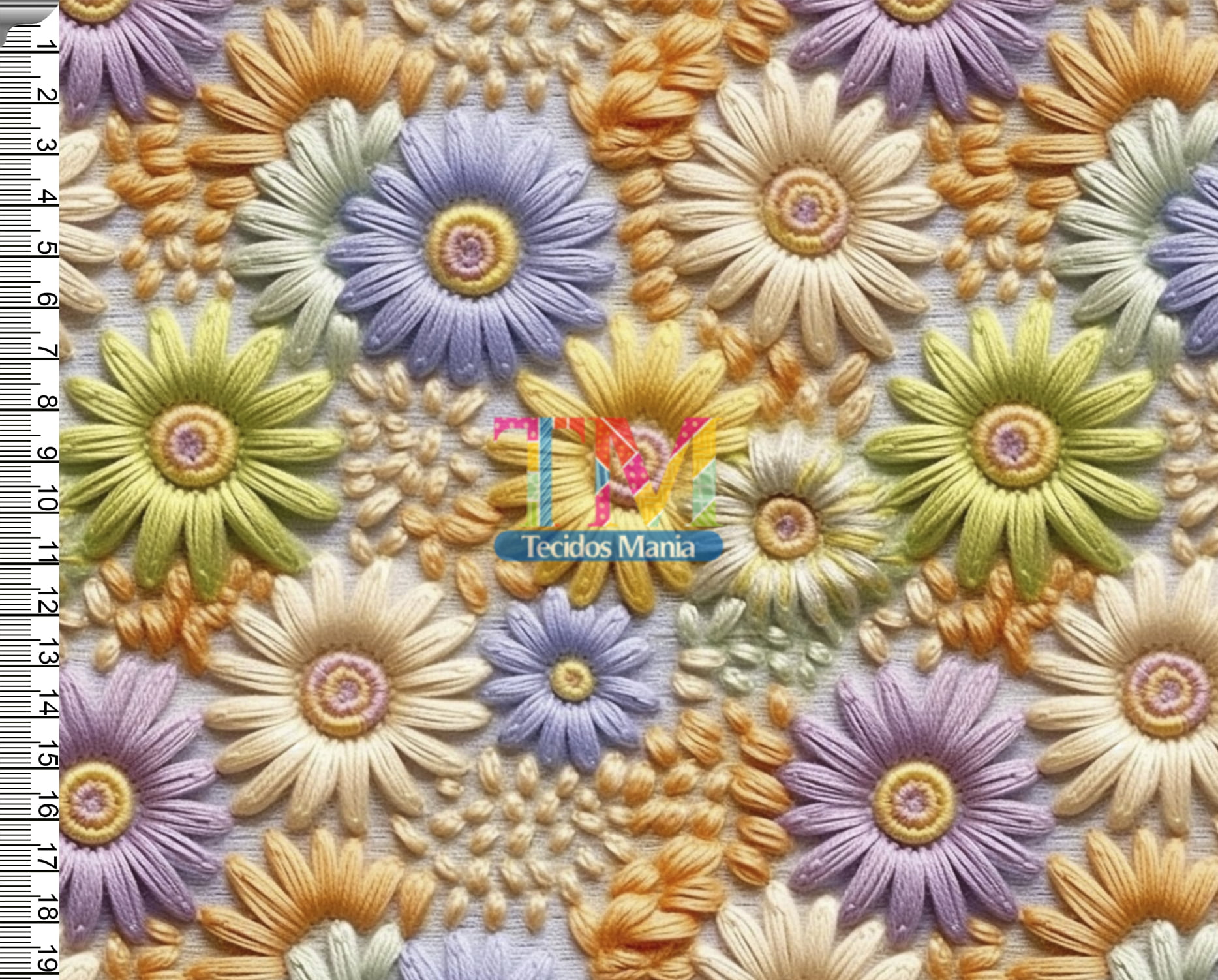 Sintético doll estampado - Floral - margot - bordado - 3D   
