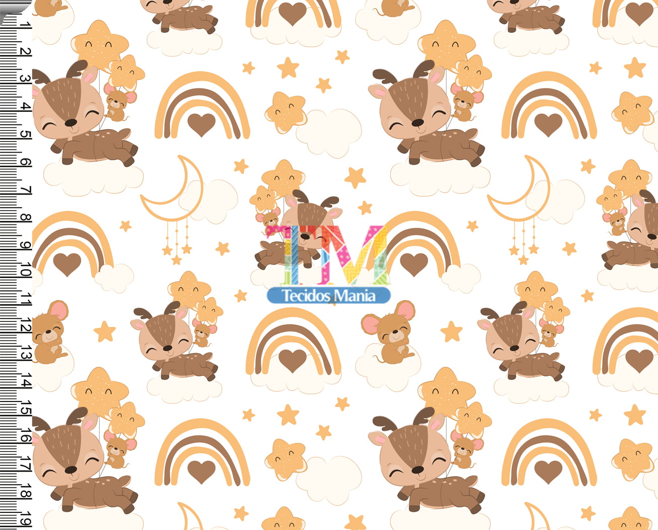 Tecido Soft estampado - Cervo - Star