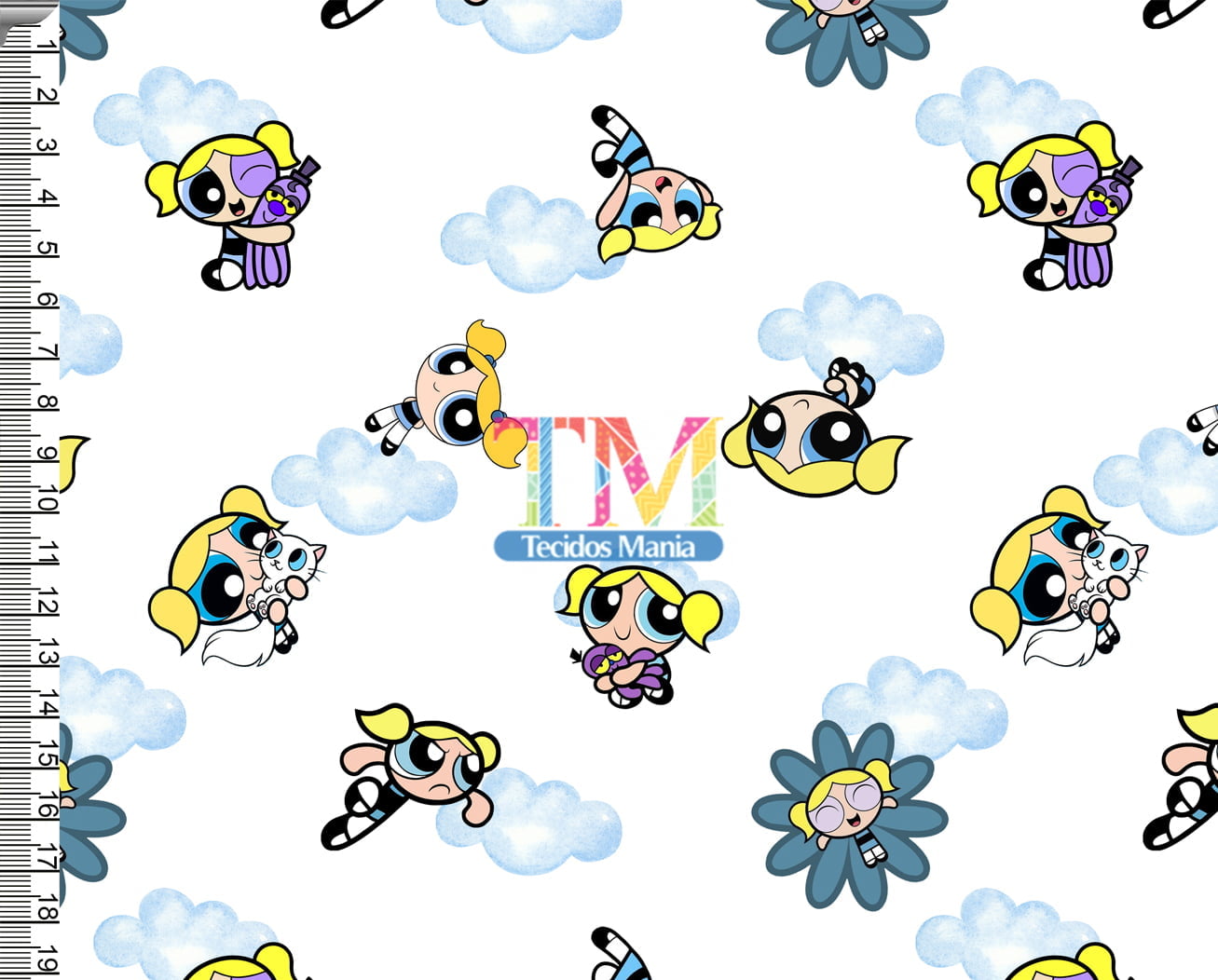 Tecido Oxford Estampa Digital - Lindinha - Super Poderosas - Fundo Branco