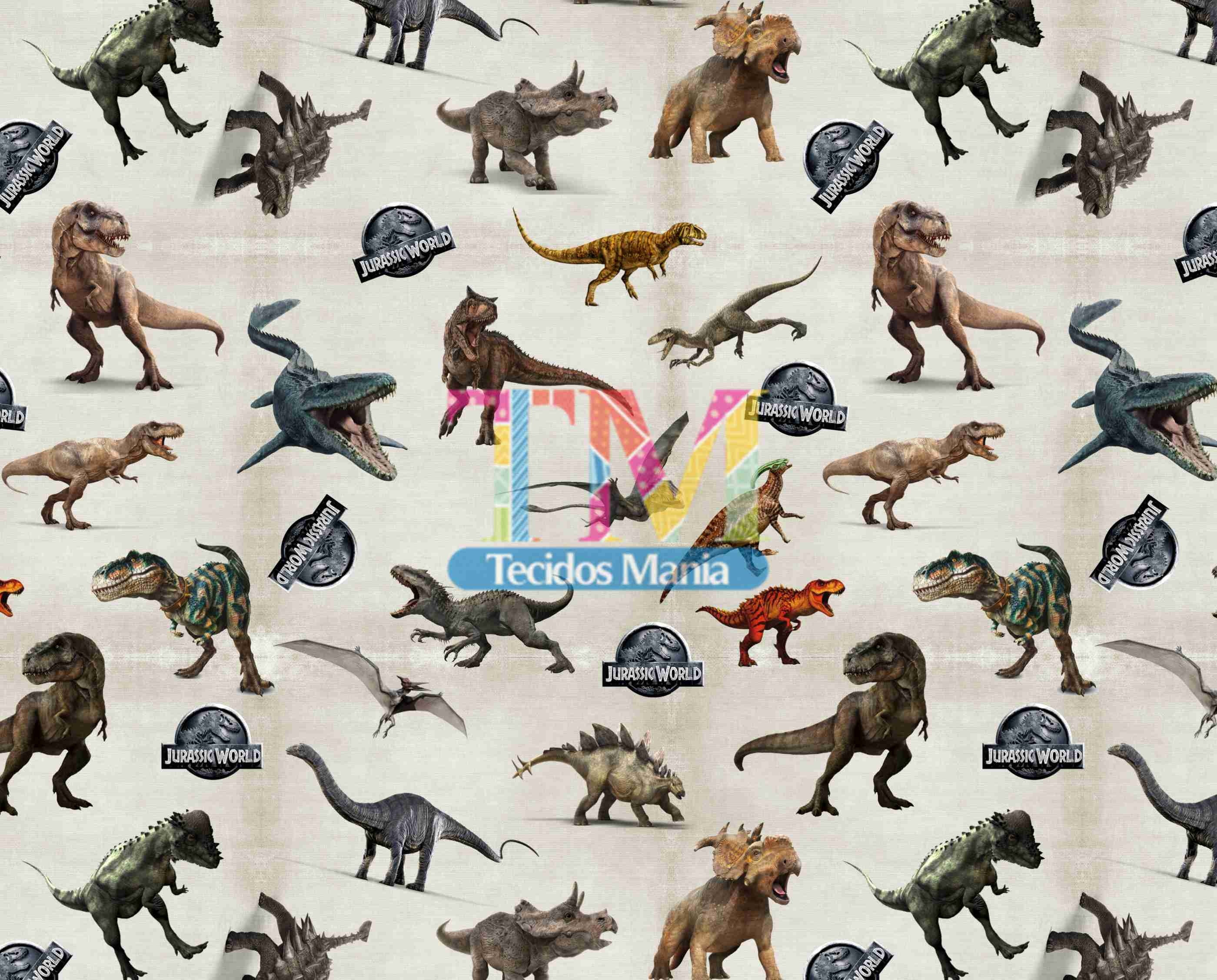 Tecido Oxford Estampa Digital - Jurassic World - Dinossauros