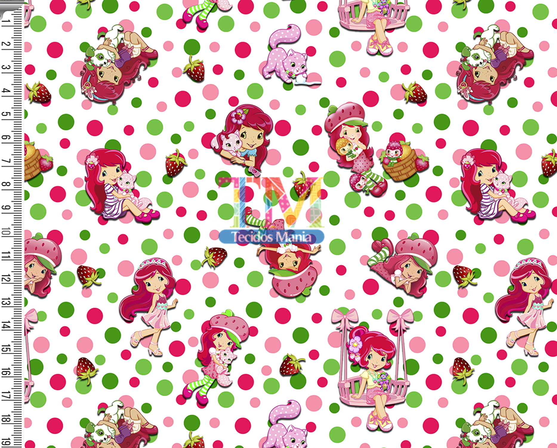 Tecido Oxford Estampa Digital - Moranguinho - Teen - Bolinhas Coloridas