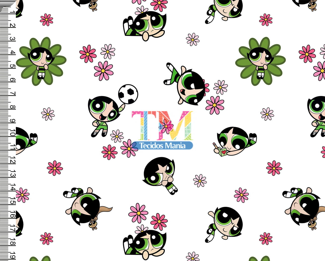 Tecido Oxford Estampa Digital - Docinho - Flores - Fundo Branco