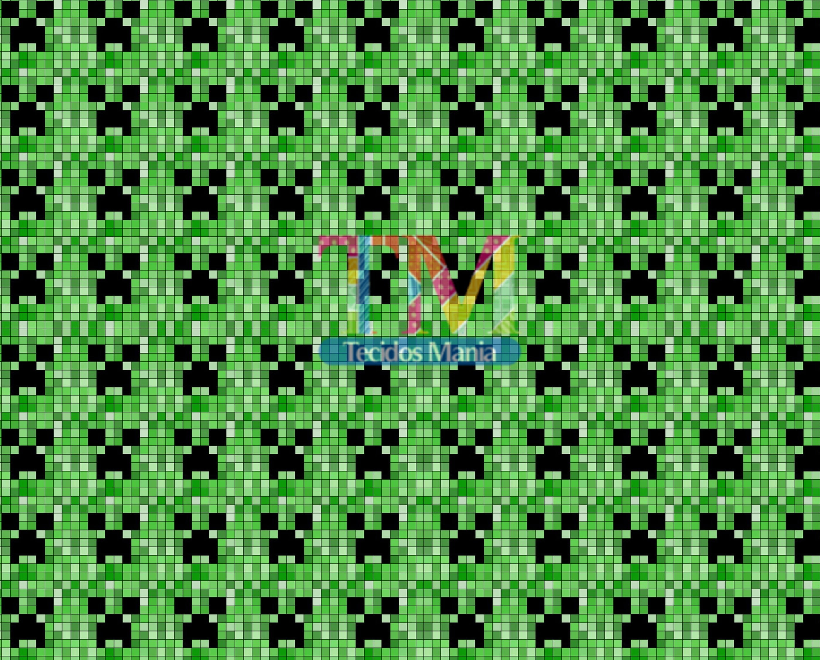 Tecido Oxford Estampa Digital - Minecraft Creeper