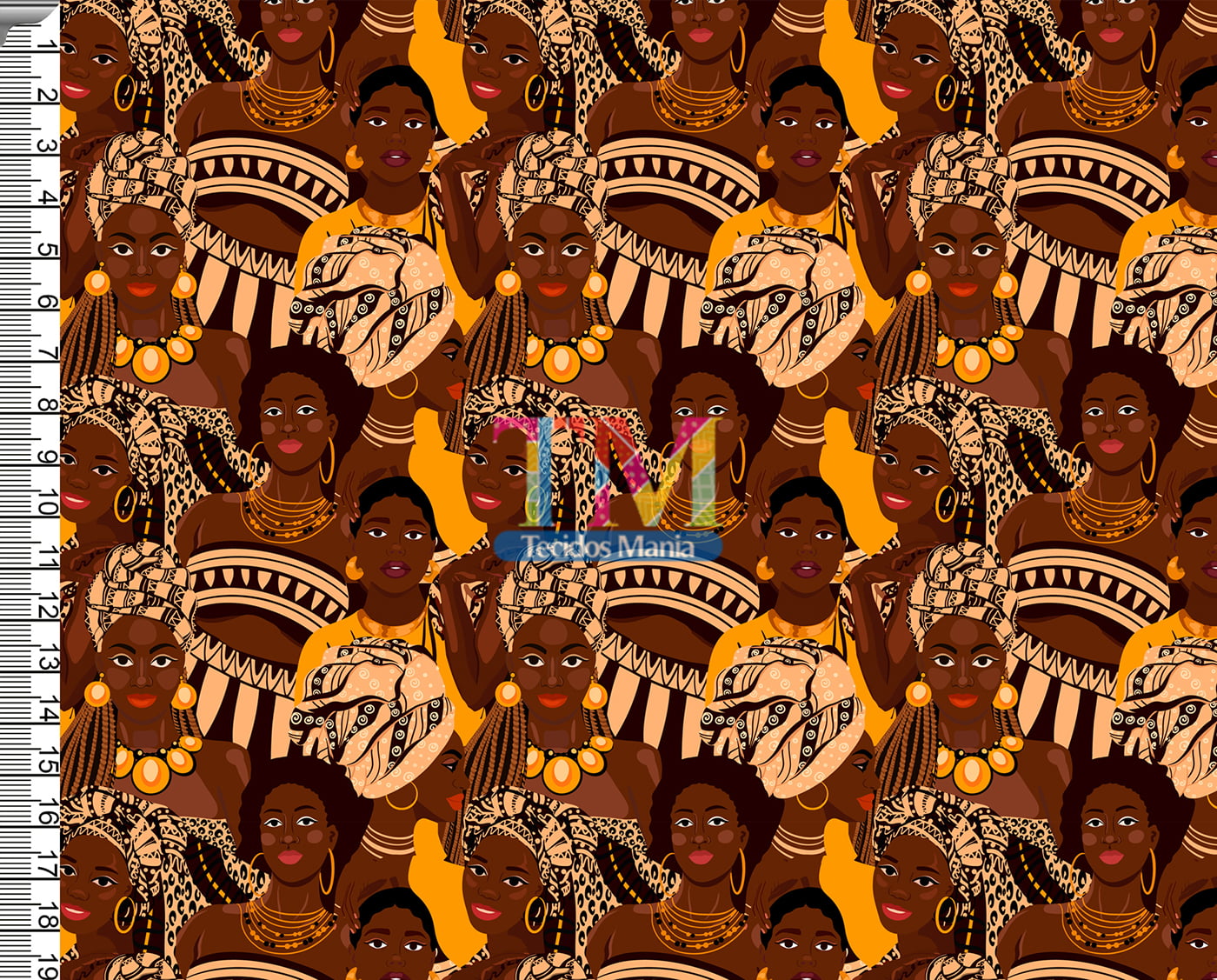 Tecido Oxford Estampa Digital - Africanas - Mulheres negras