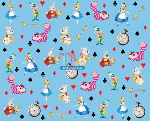 Tecido Oxford Estampa Digital - Alice No Pais Das Maravilhas