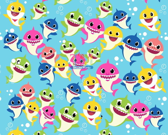 Tecido Oxford Estampa Digital - Baby Shark