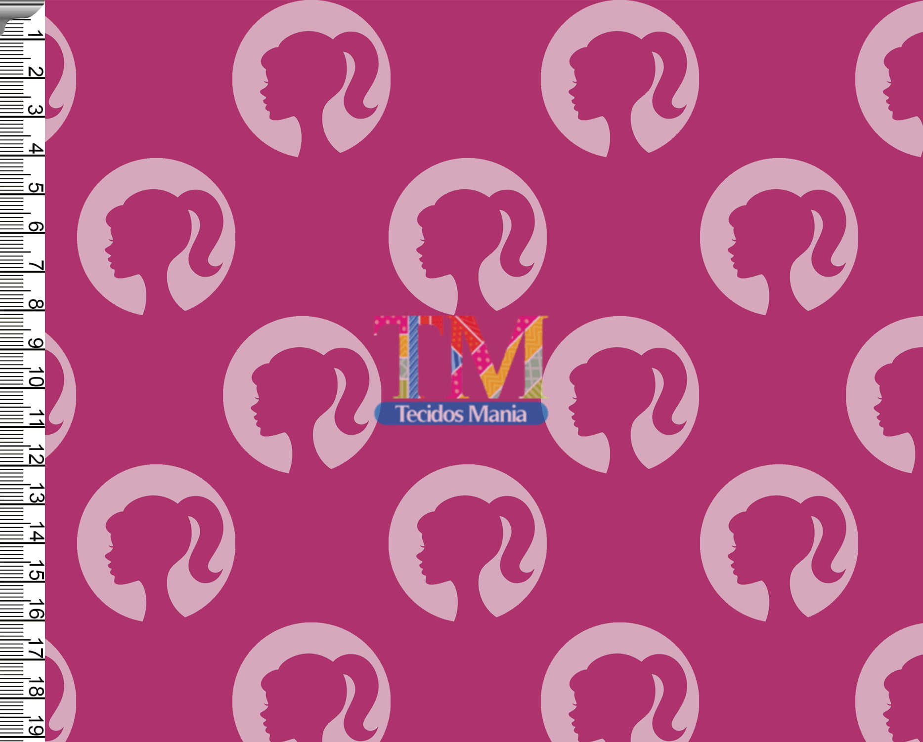 Tecido Oxford Estampa Digital - Barbie Logo - Fundo Pink