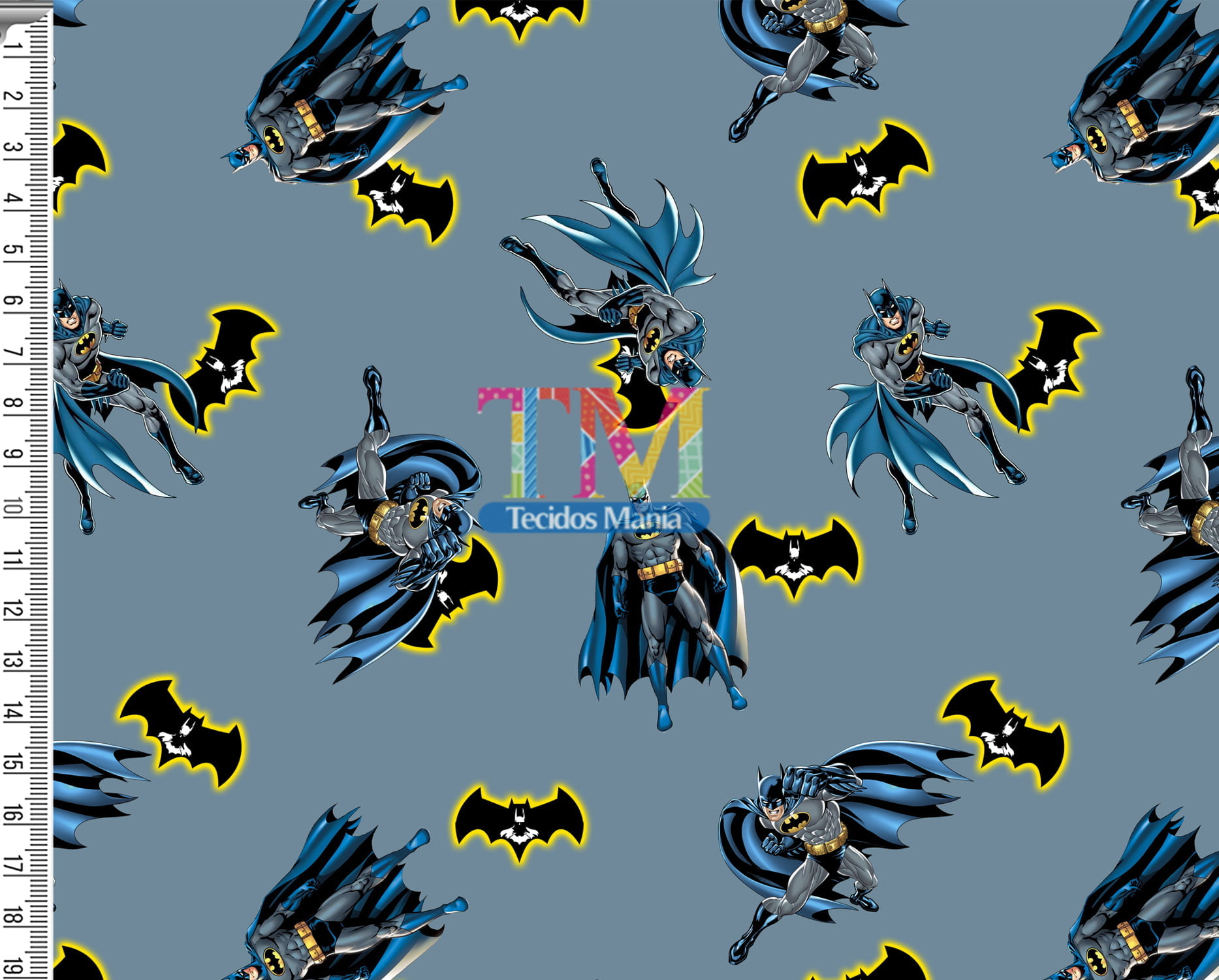 Tecido Oxford Estampa Digital - Batman - Fundo Azul 