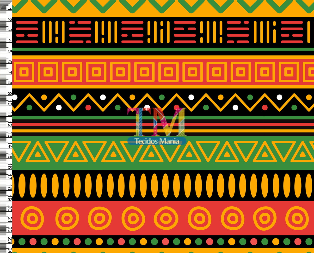 Tecido Oxford Estampa Digital - Étnico - Símbolos tribais