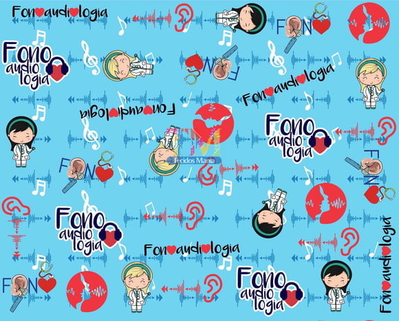 Tecido Oxford Estampa Digital - Fonoaudiologia