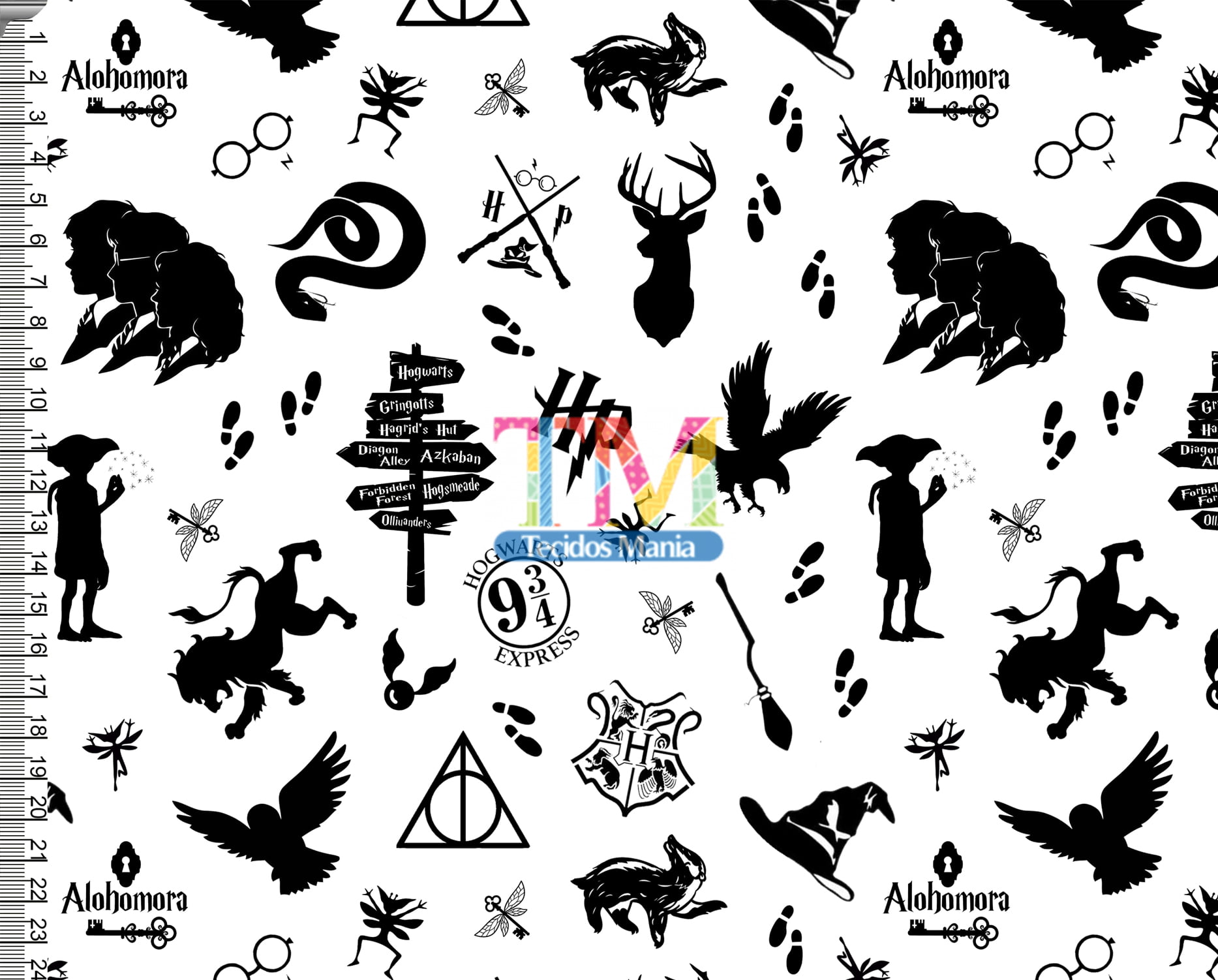 Tecido Oxford Estampa Digital - Harry Potter - Símbolos