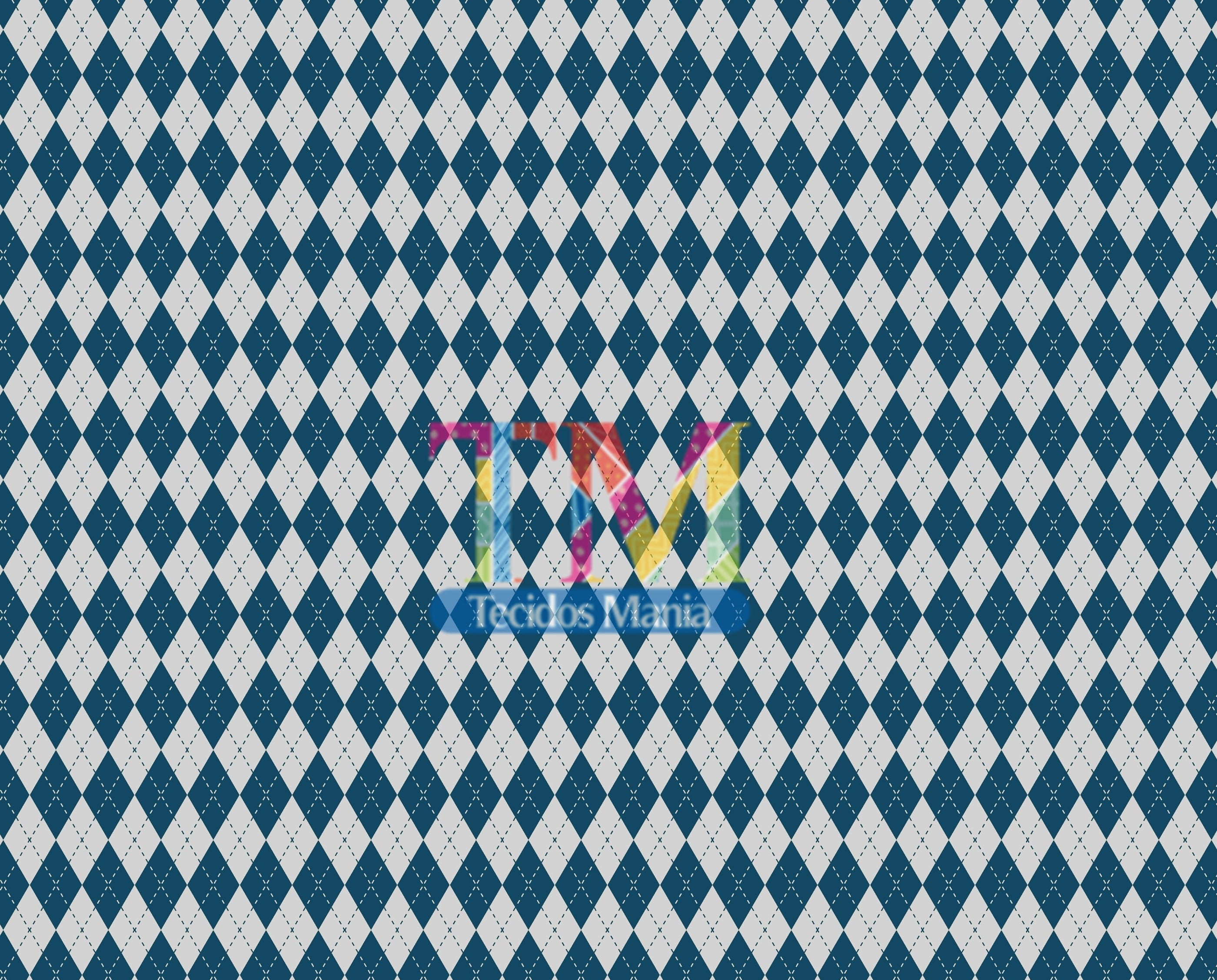 Tecido Oxford Estampa Digital - Harry Potter - Xadrez - Cinza Com Azul