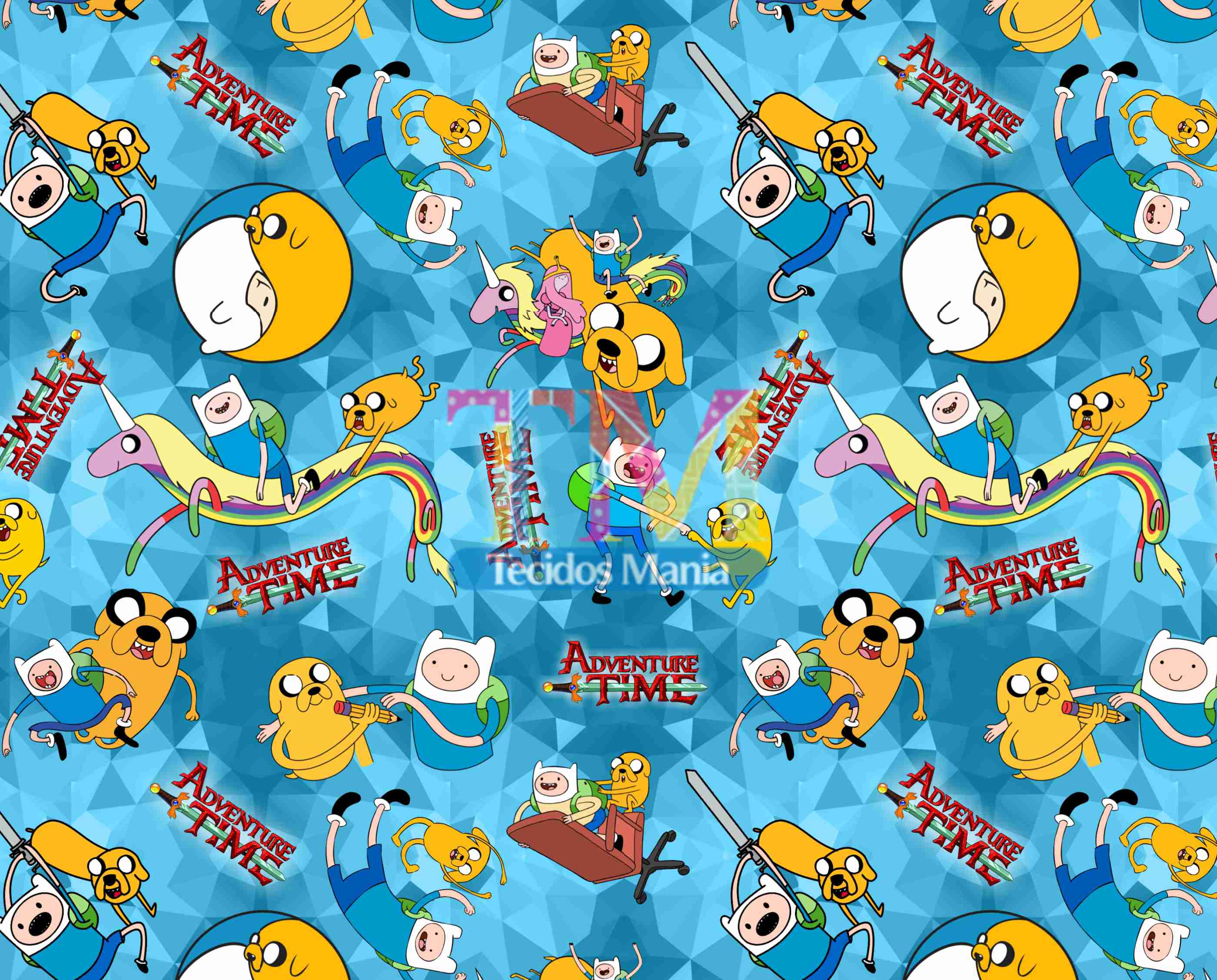 Tecido Oxford Estampa Digital - Hora De Aventura - Finn e Jake