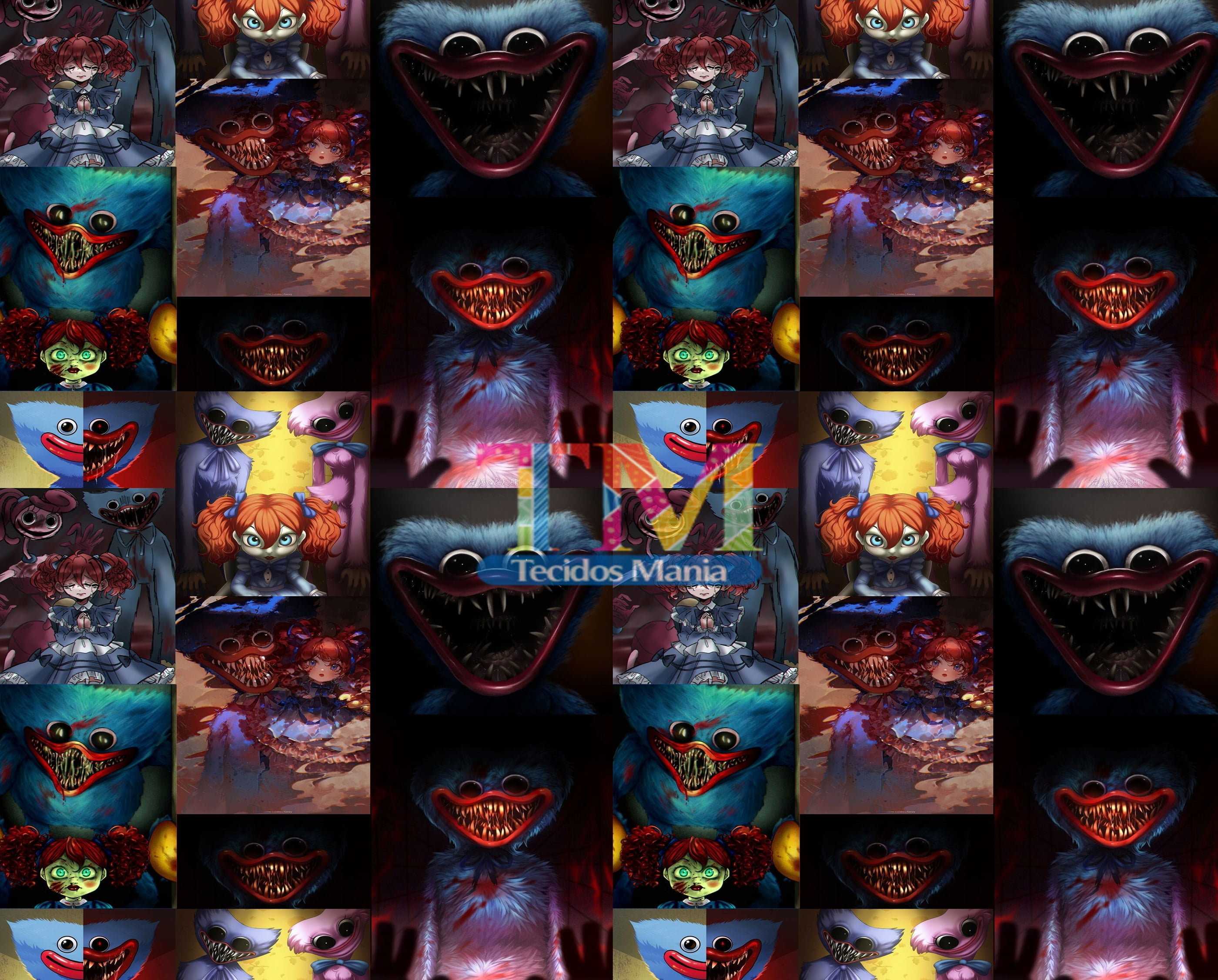 Tecido Oxford Estampa Digital - Huggy Wuggy - Quadrinhos