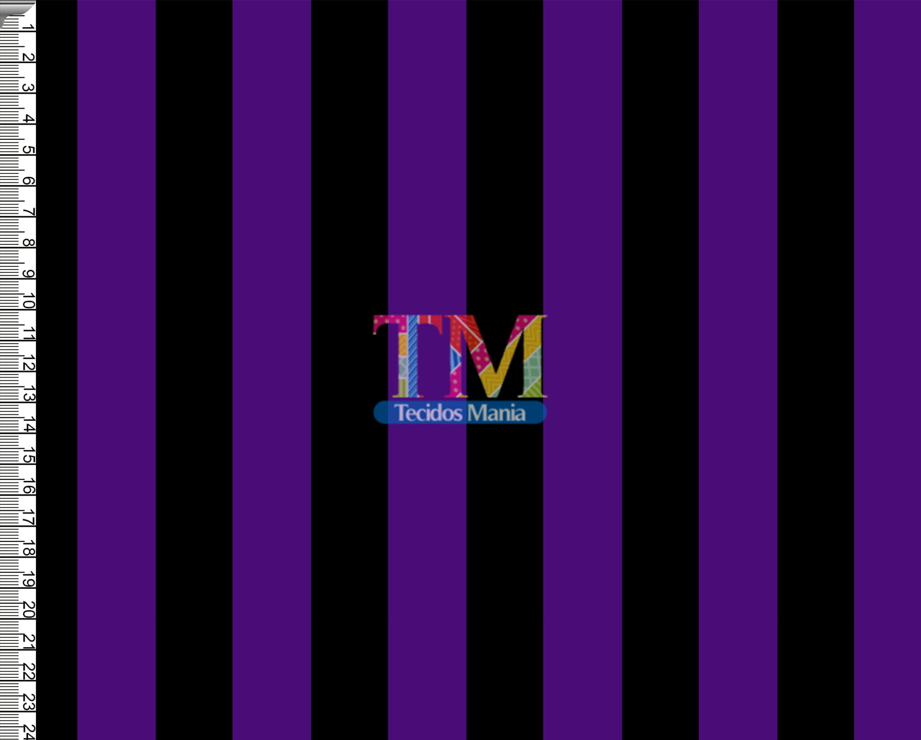 Tecido Oxford Estampa Digital - Listras - Enid - Roxo Com Preto