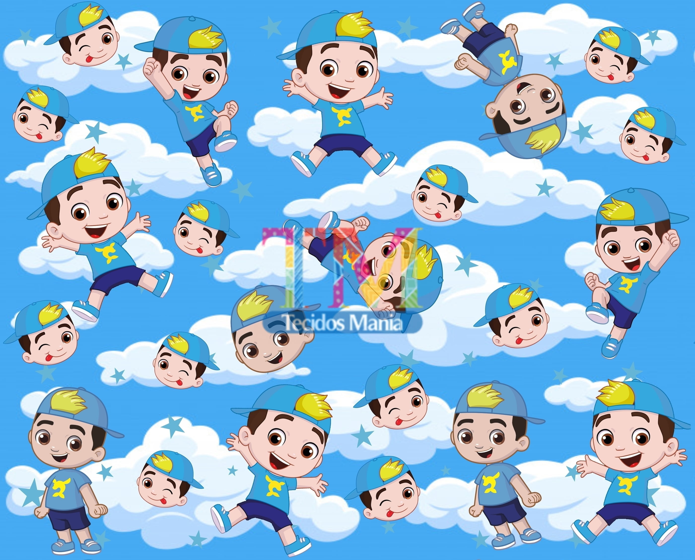 Tecido Oxford Estampa Digital - Luccas Neto Céu