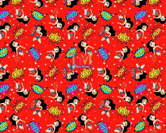 Tecido Oxford Estampa Digital - Mulher Maravilha Baby