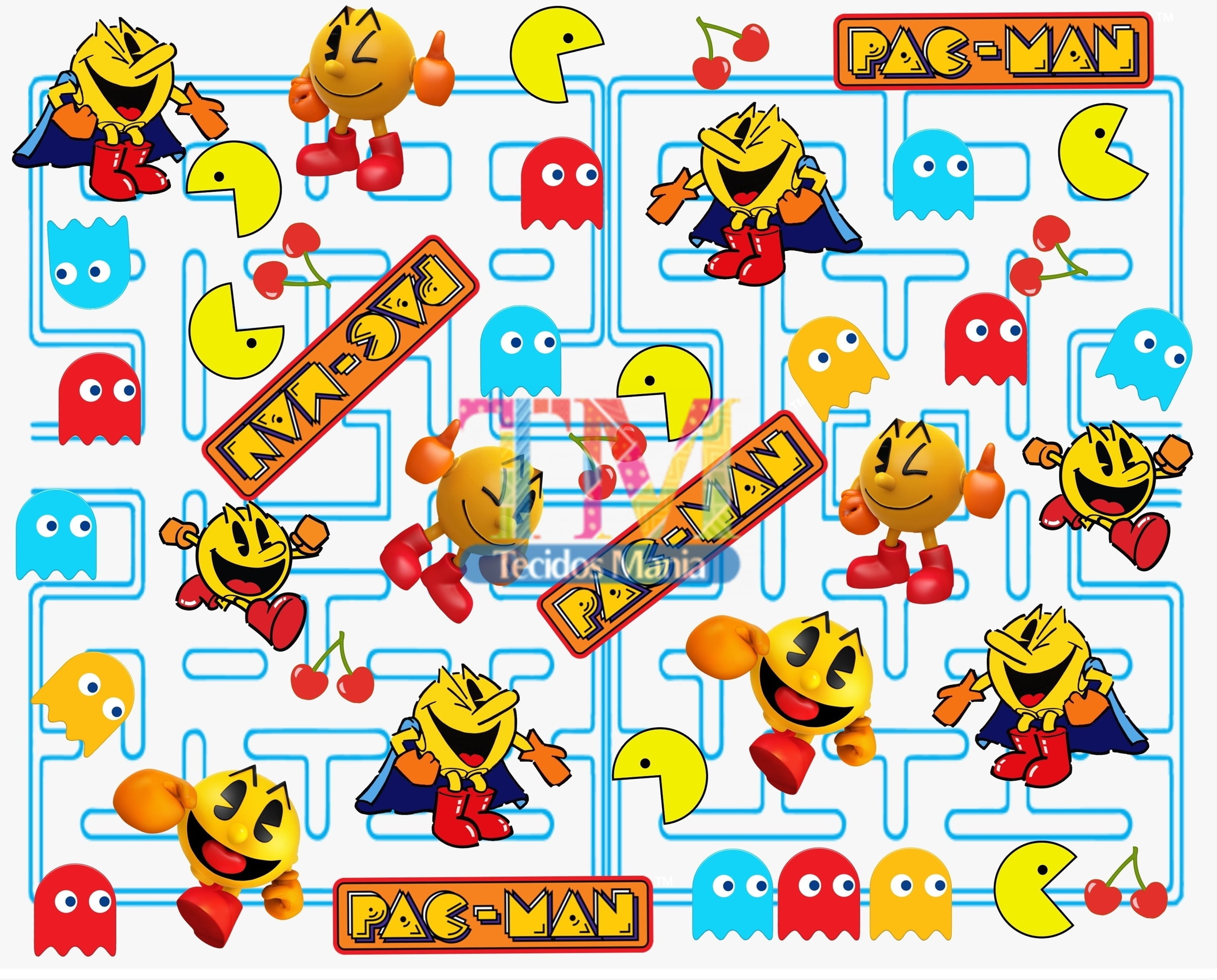 Tecido Oxford Estampa Digital - Pac Man