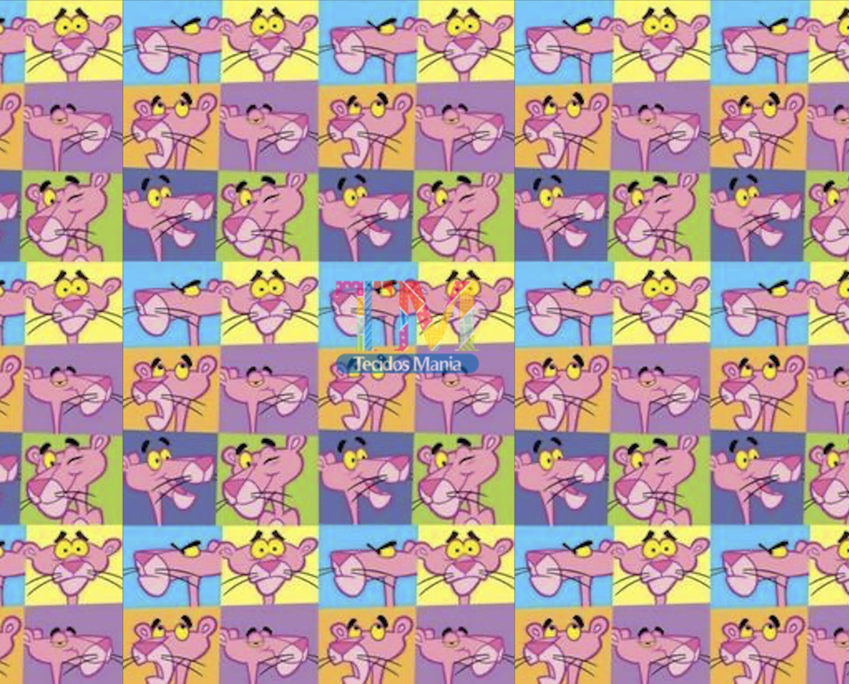 Tecido Oxford Estampa Digital - Pantera cor de rosa