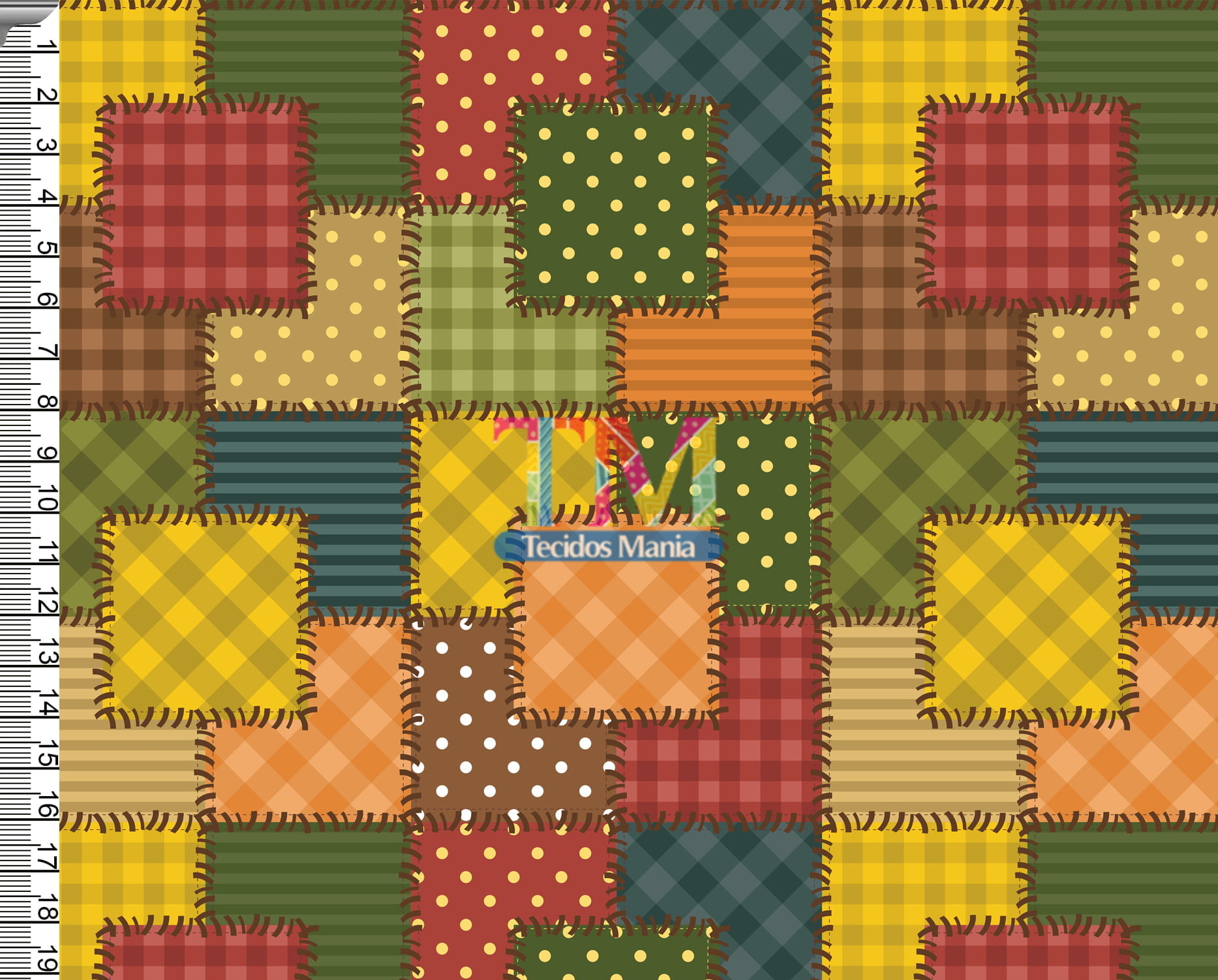 Tecido Oxford Estampa Digital - Patchwork - Retalhos