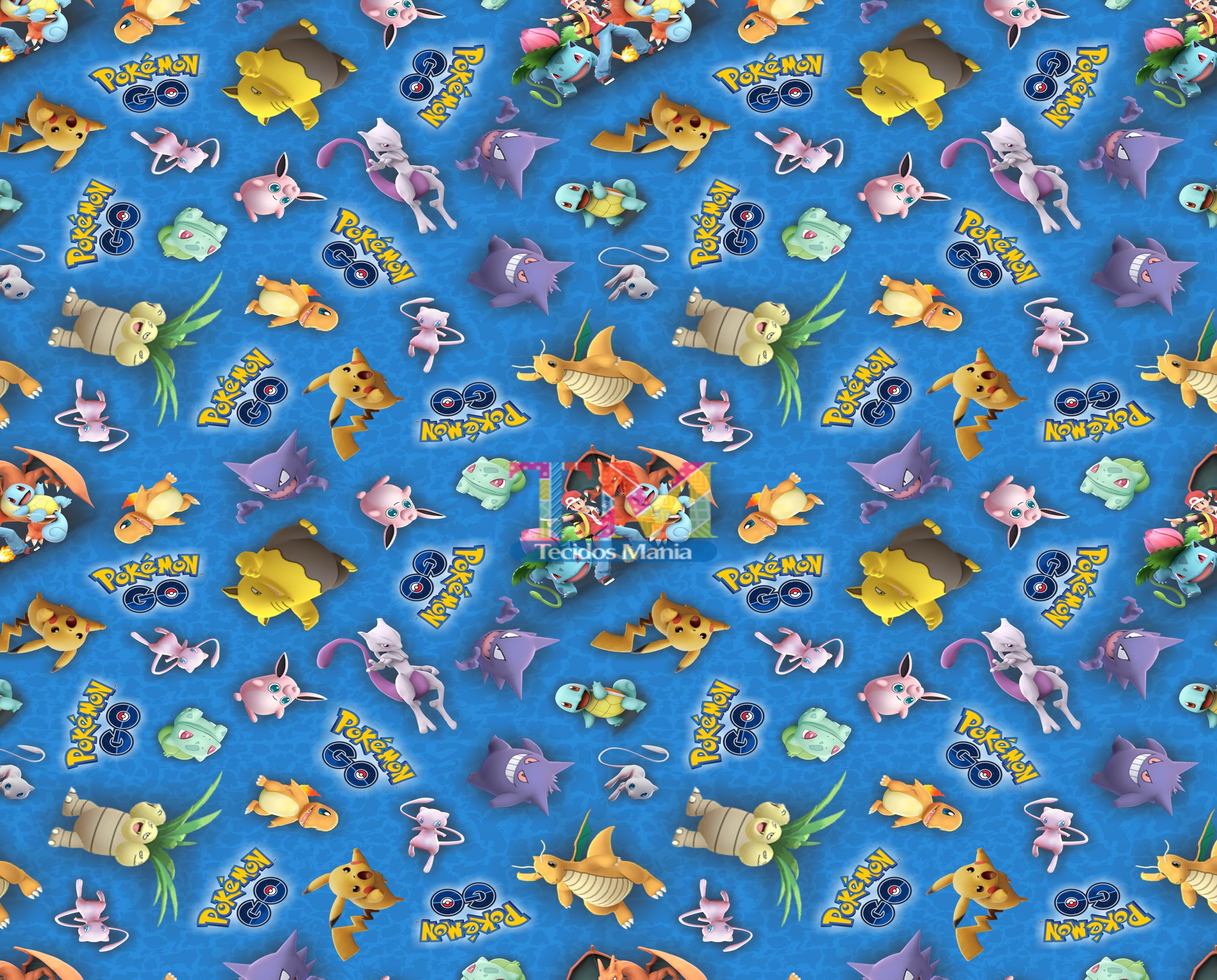 Tecido Oxford Estampa Digital - Pokémon - Mewtwo