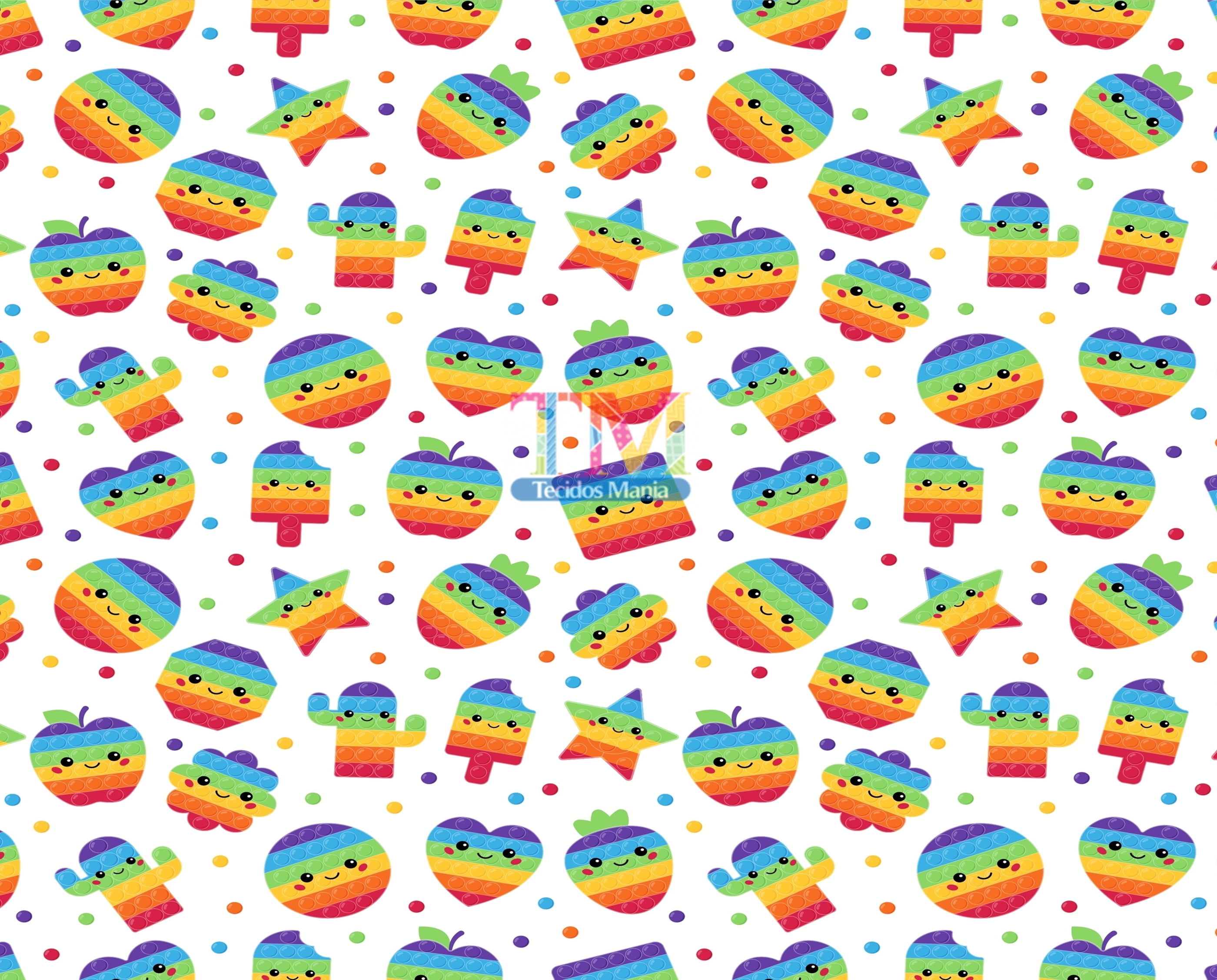 Tecido Oxford Estampa Digital - Pop It Happy