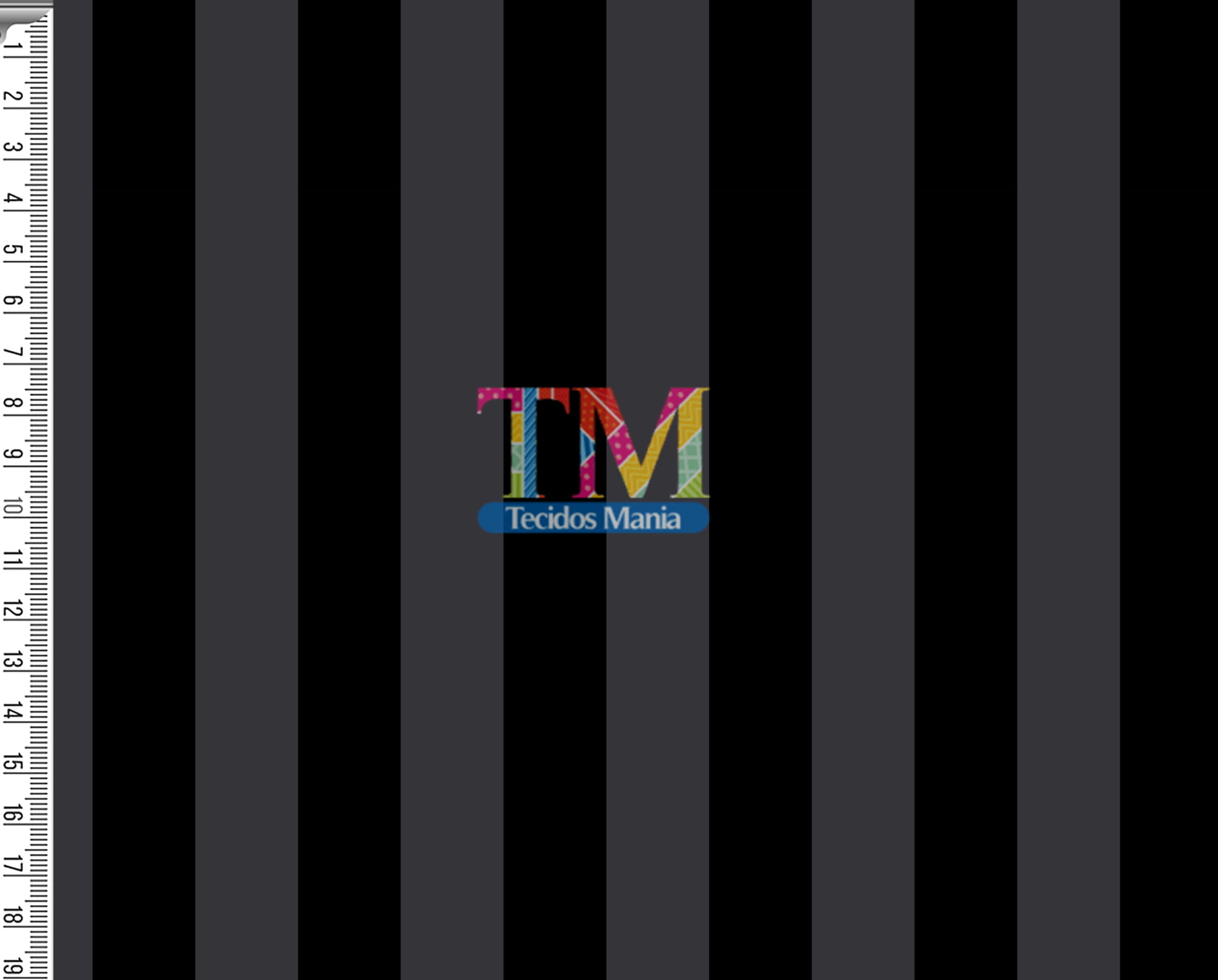 Tecido Oxford Estampa Digital - Listras - Wandinha - Preto E Cinza