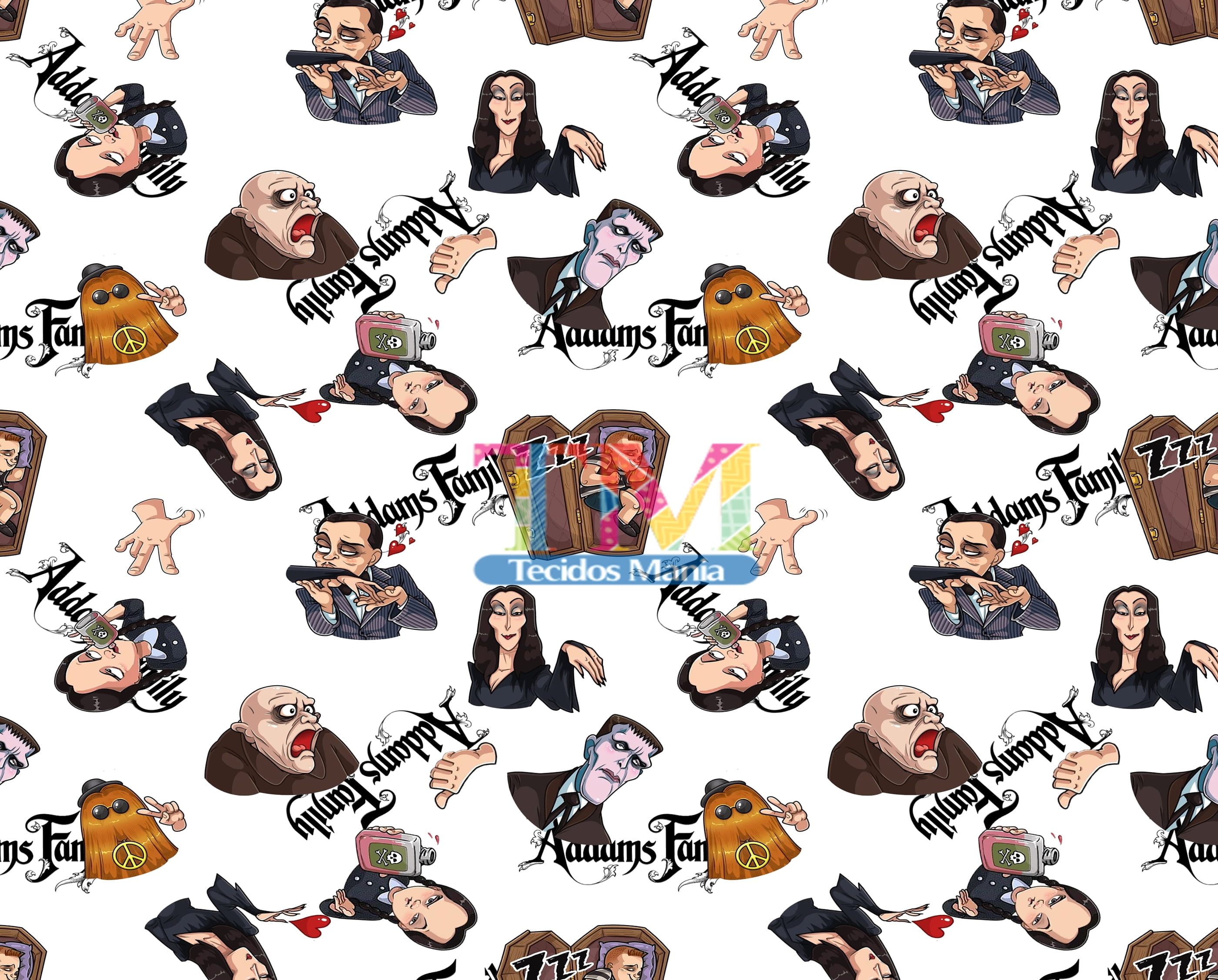 Tecido Oxford Estampa Digital - Wandinha - Família Addams