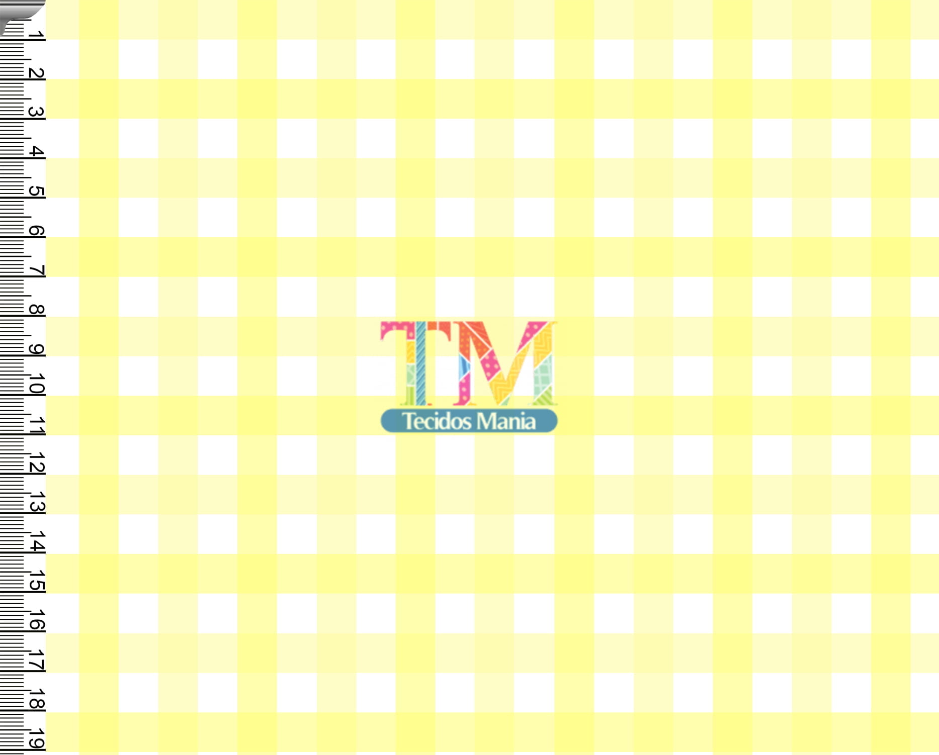 Tecido Oxford Estampa Digital - Xadrez - Pequeno - Amarelo Com Branco