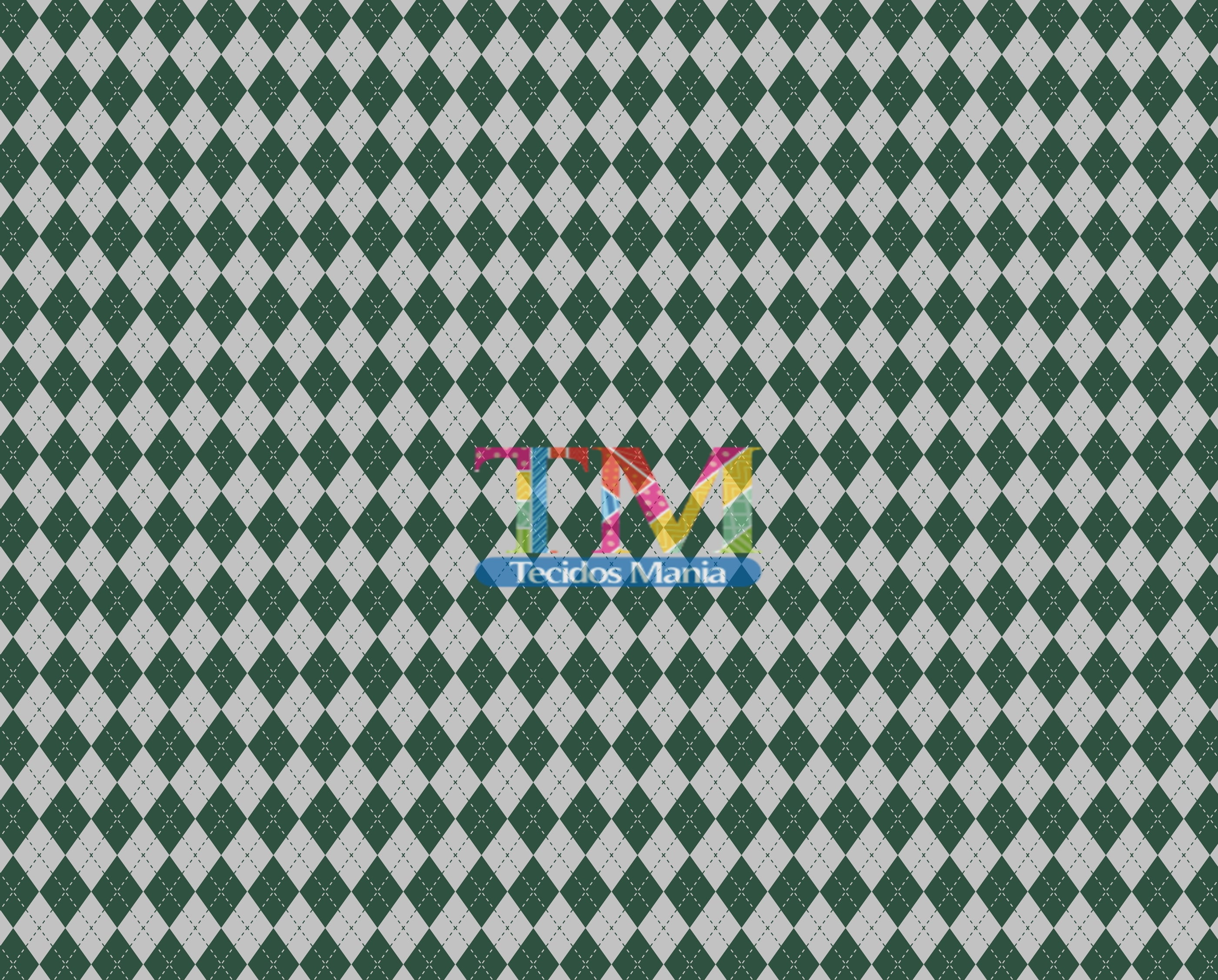 Tecido tricoline, microfibra ou gabardine estampado - Harry Potter - xadrez - Cinza com verde