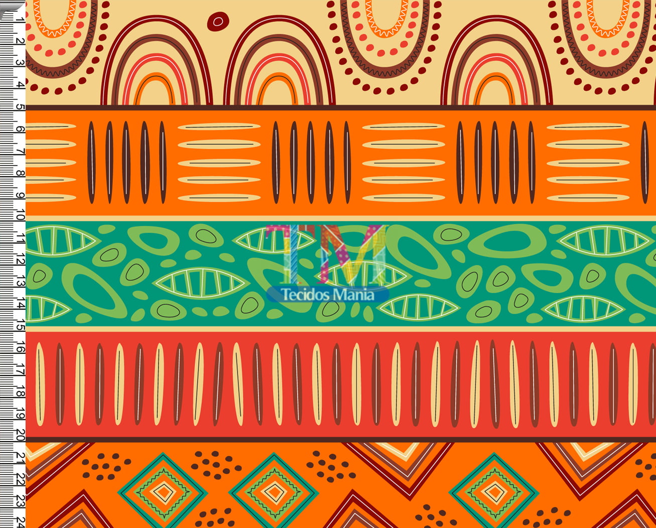 Sintético doll estampado - Africana - ondas - bege