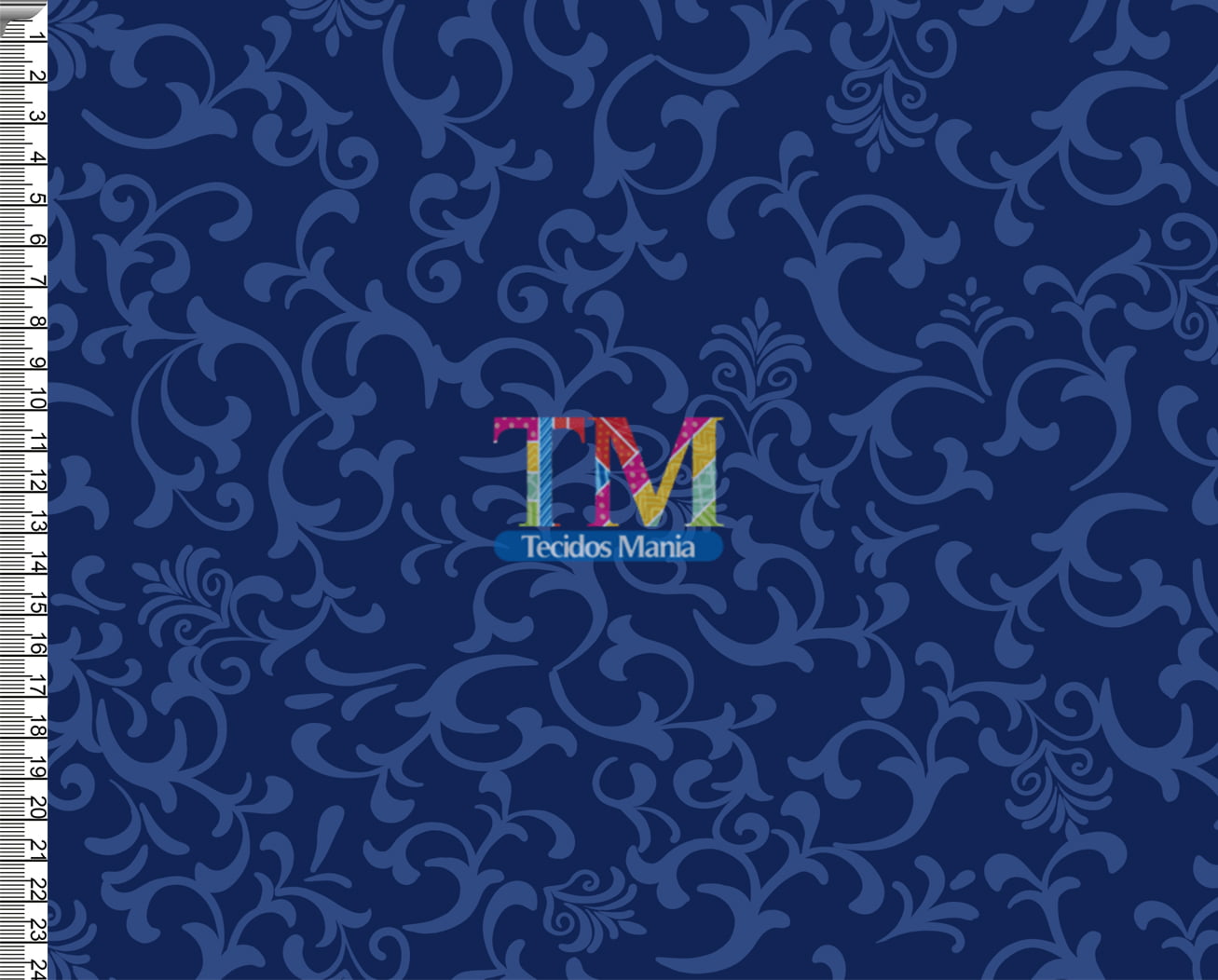 Sintético doll estampado - Arabesco - Julia - Azul marinho