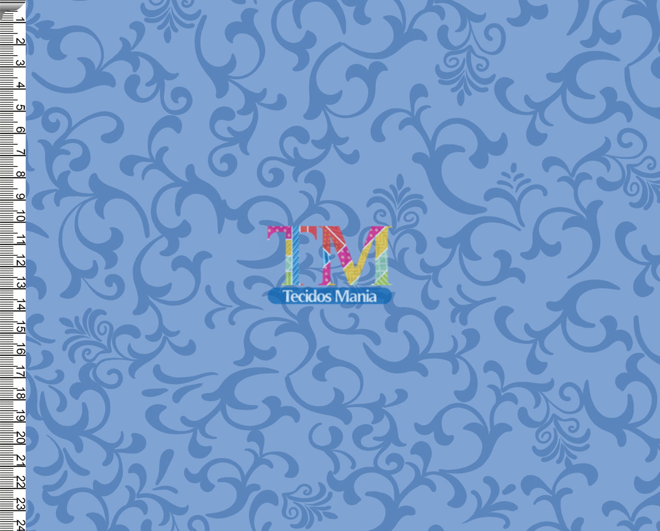 Sintético doll estampado - Arabesco - Julia - Azul Vintage