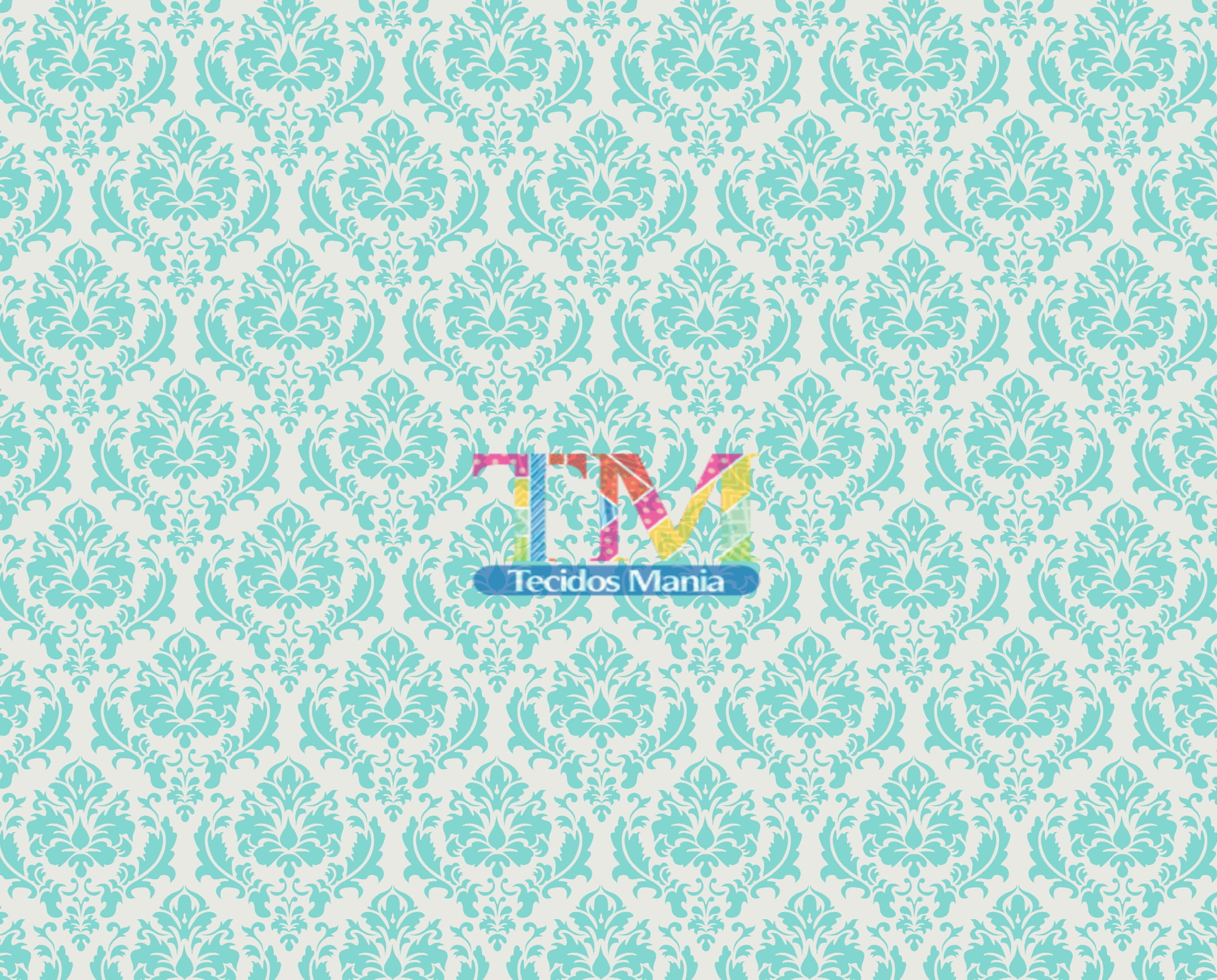 Sintético doll estampado - Arabescos Tiffany - Fundo Off