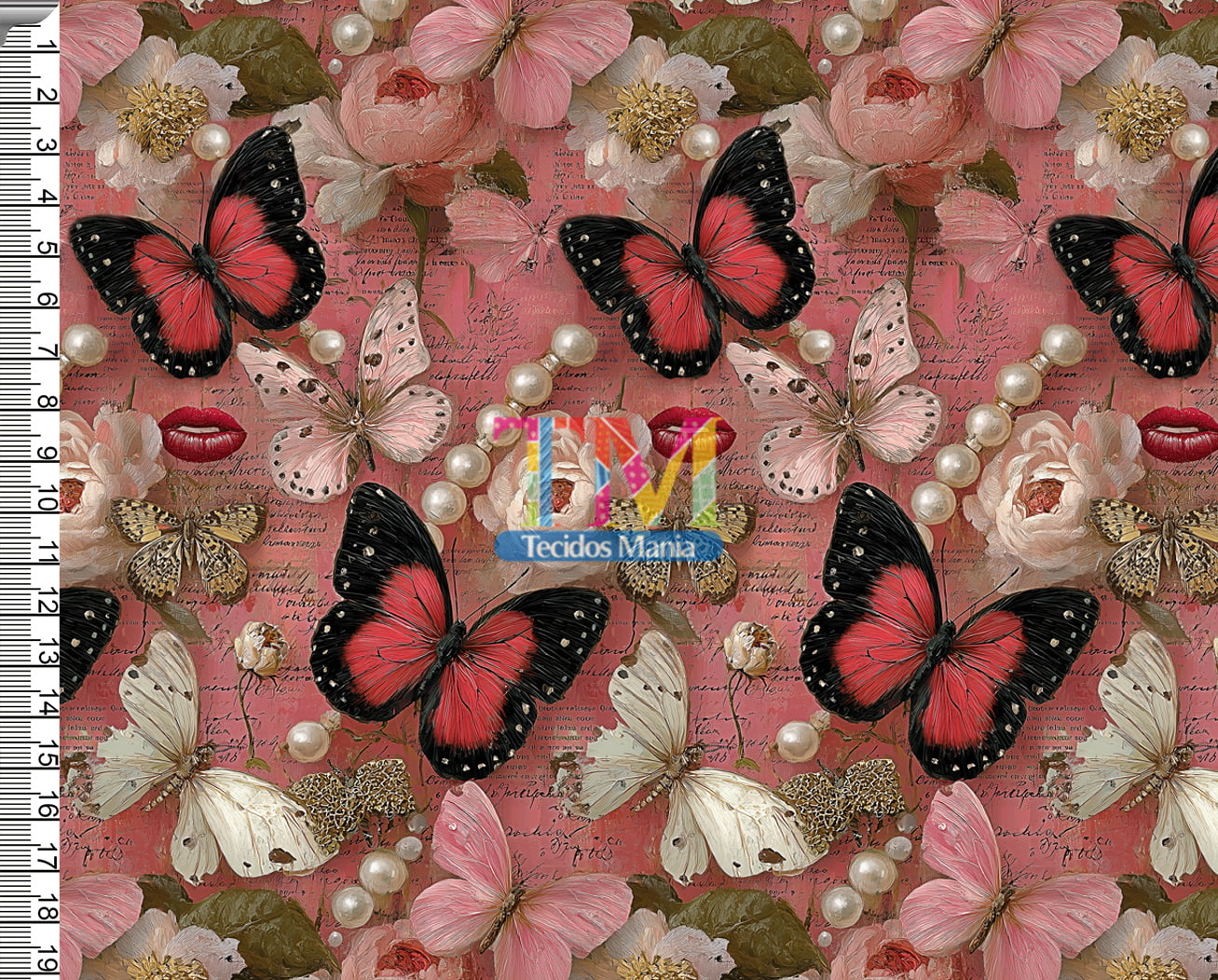 Sintético doll estampado - Borboletas 3D - Sedução