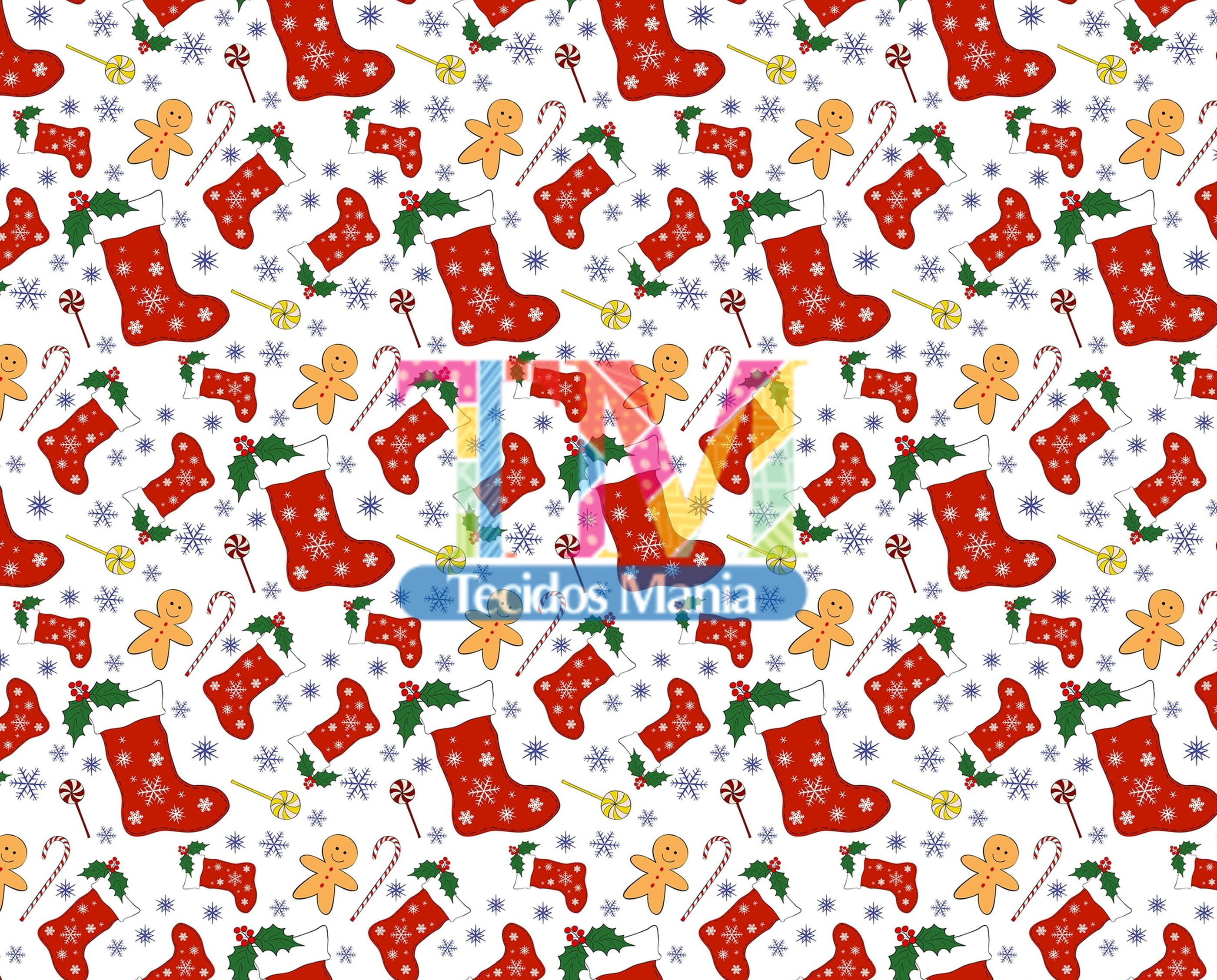 Sintético doll estampado - Botinhas de natal
