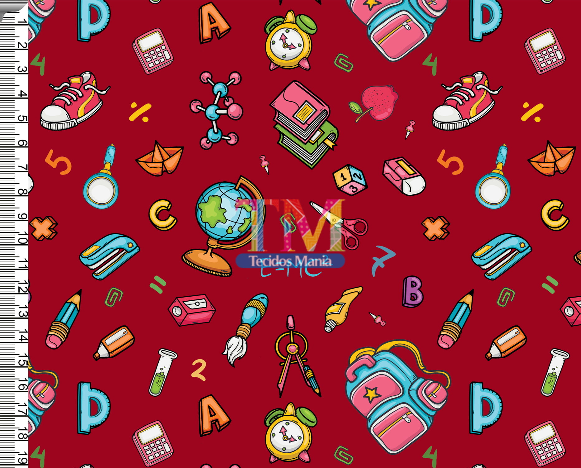 Sintético doll estampado - Escolar - fundo bordo
