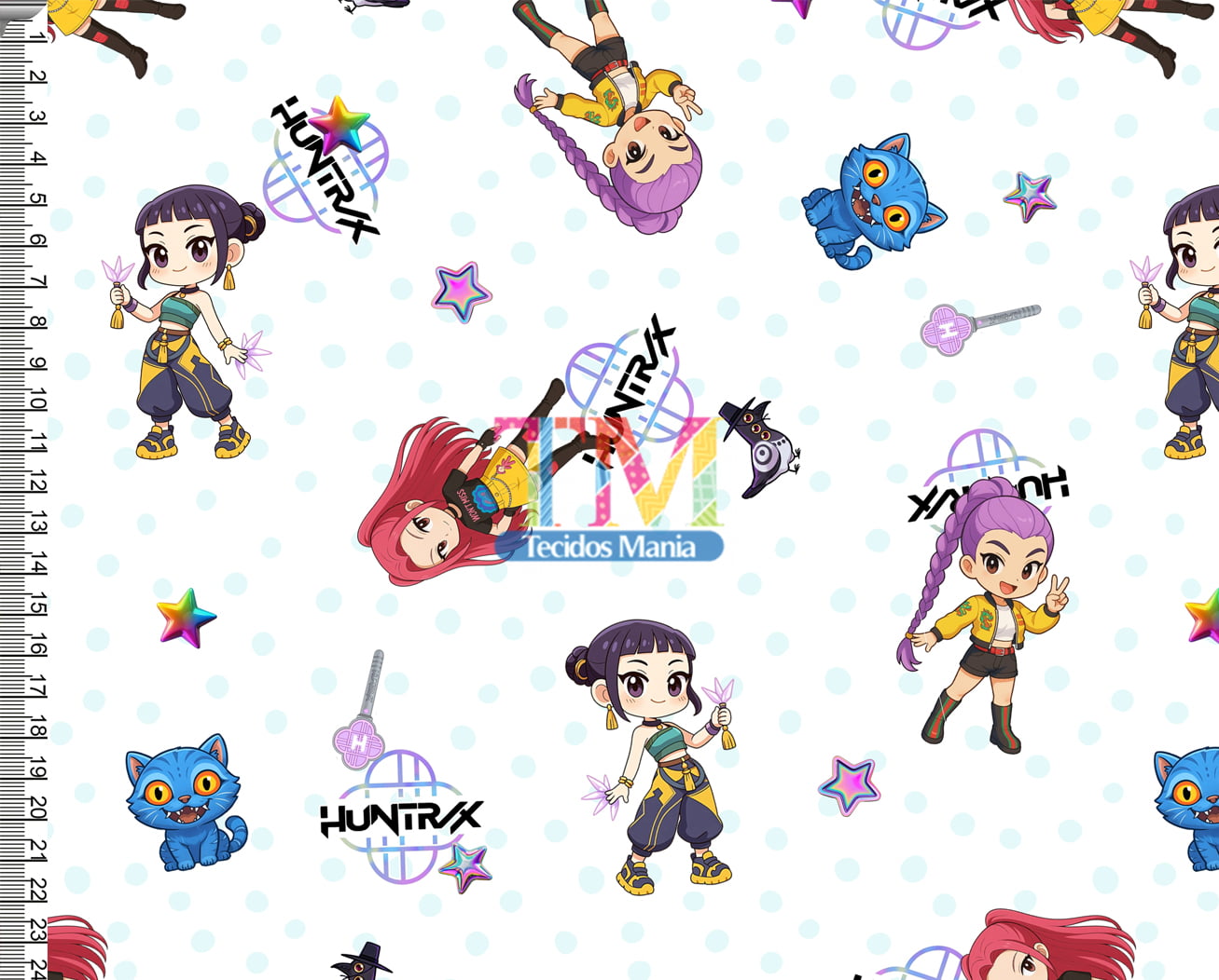 Sintético doll estampado - Guerreiras do K-pop - Huntrix - Fundo Branco