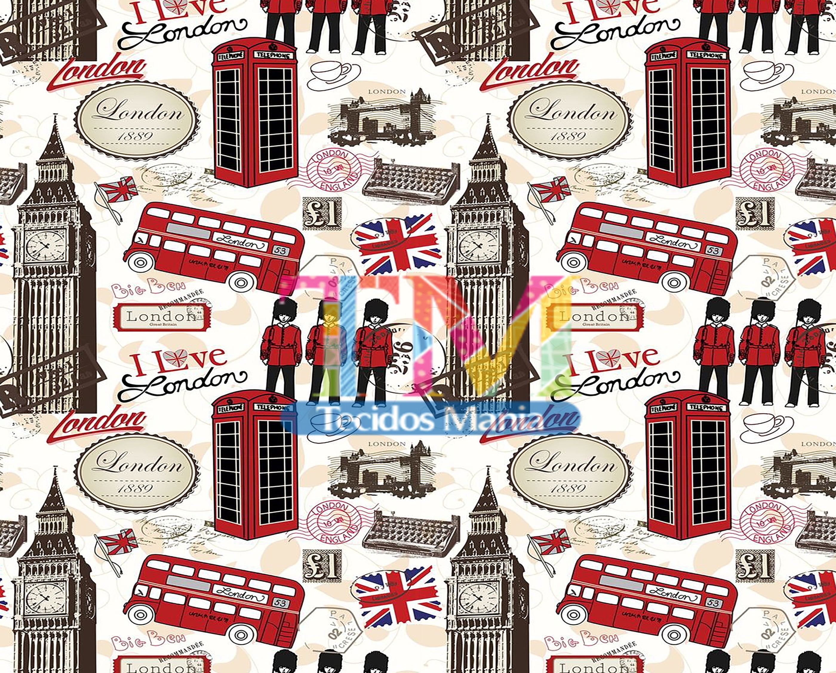 Sintético doll estampado - I love Londres