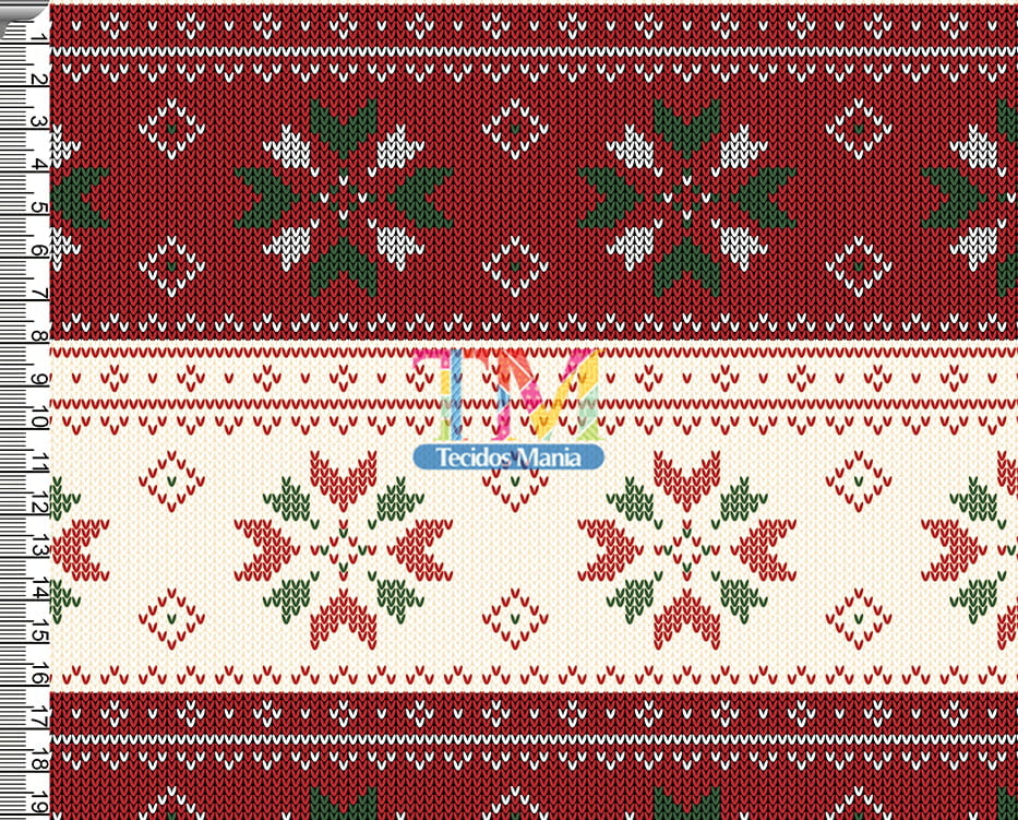 Sintético doll estampado - Natal - tricô - geométrico
