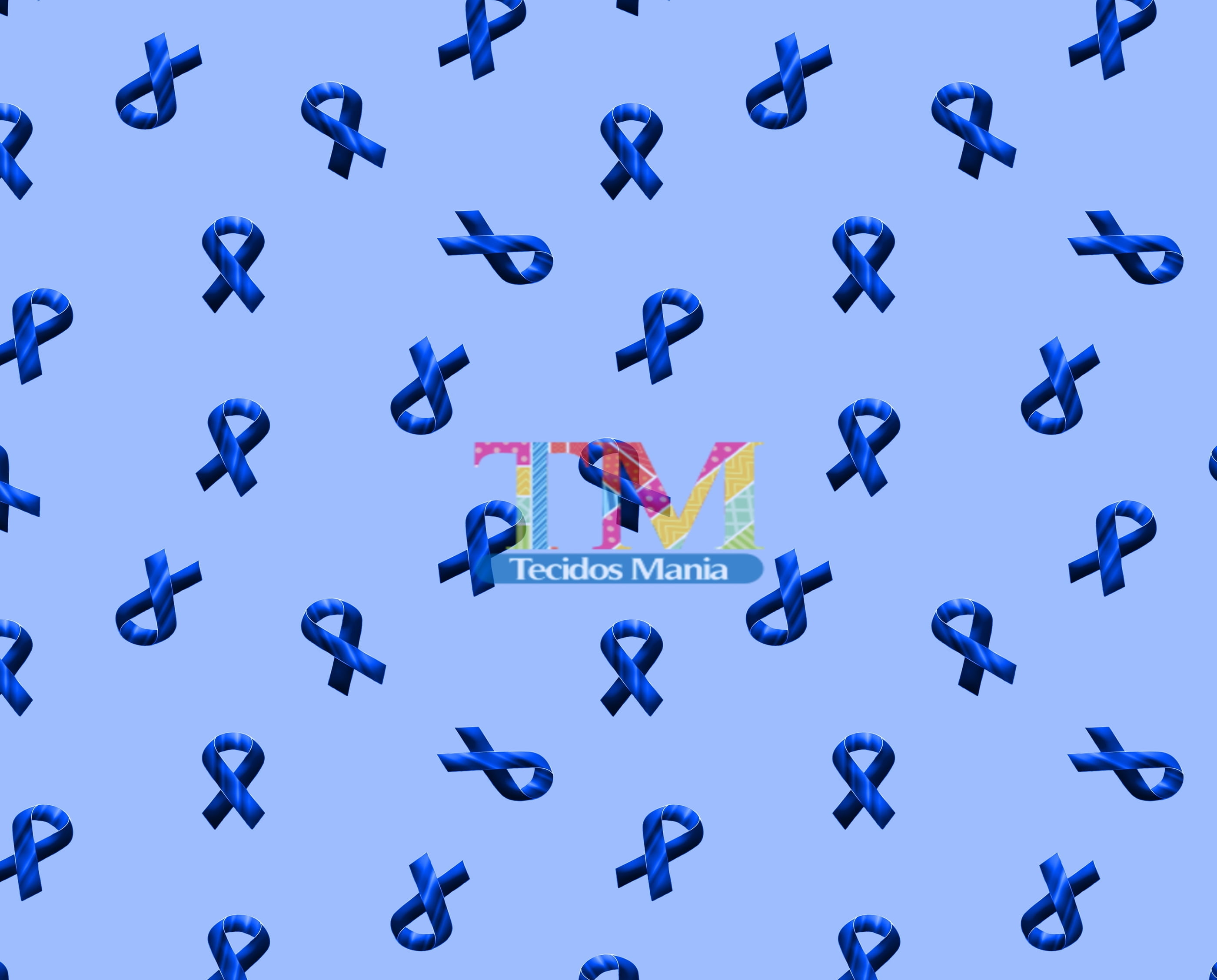 Sintético doll estampado - Novembro Azul - Fundo Azul