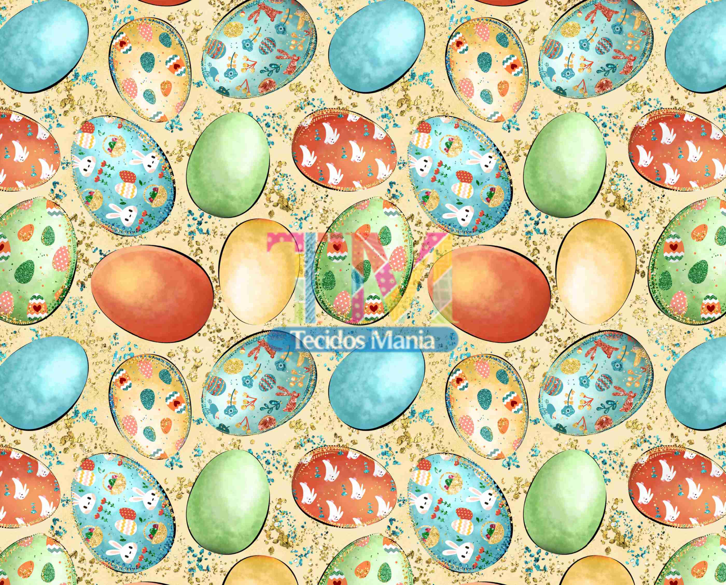 Sintético doll estampado - Ovos de Páscoa