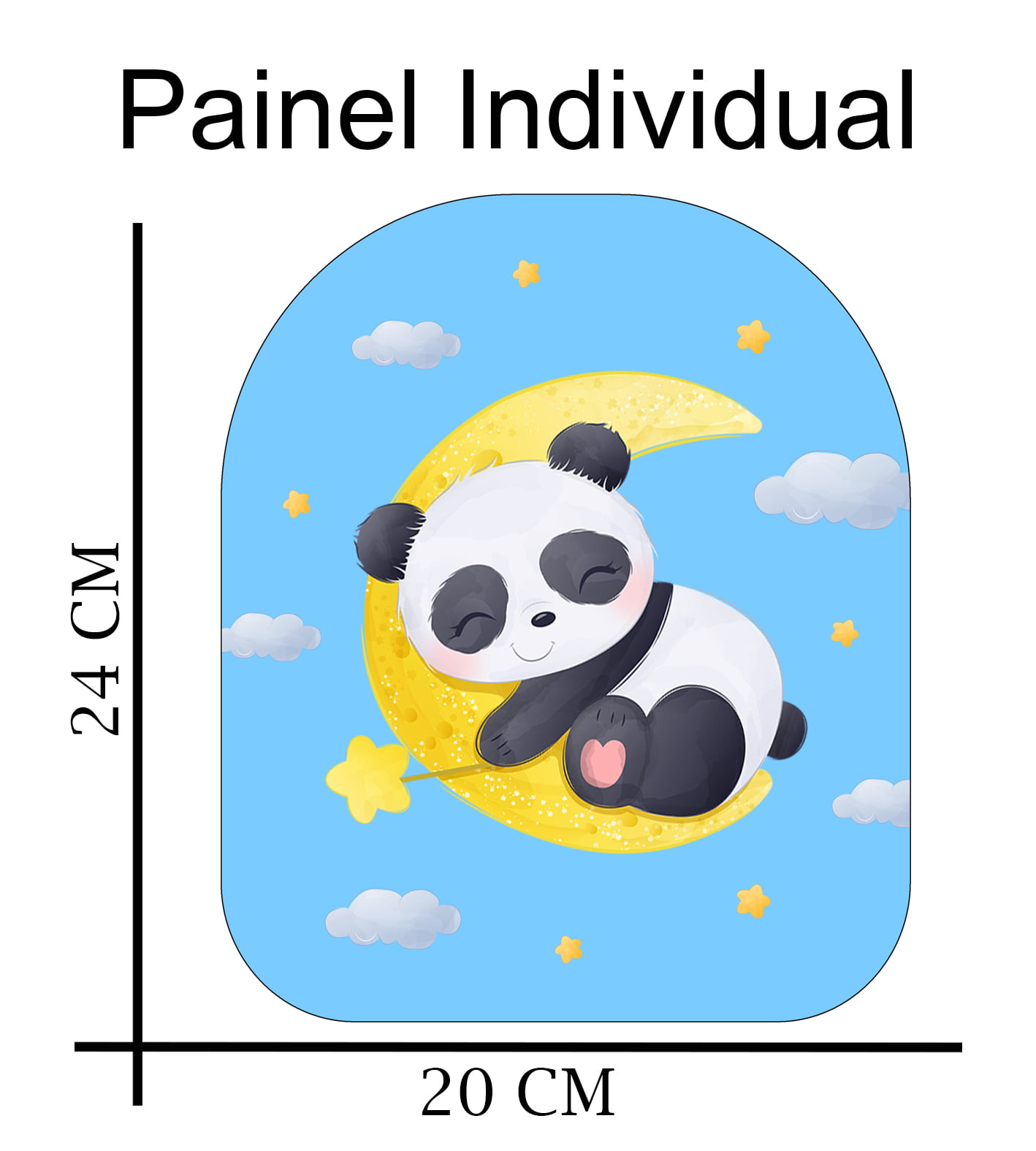 Painel Mochila Média - Meia Tigela - Panda