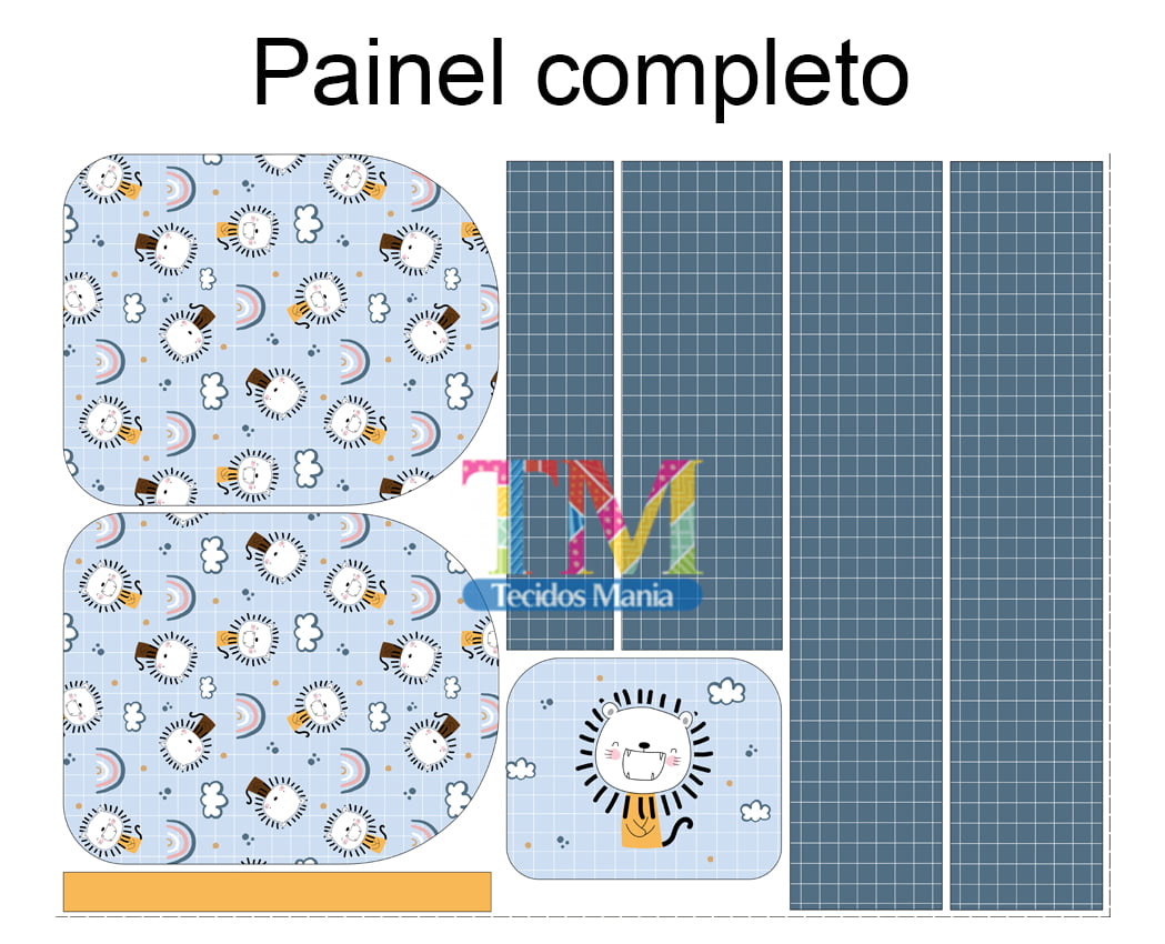 Painel Mochila Média Kokeshi 2 - Ponto X Tecidos Doll Estampado