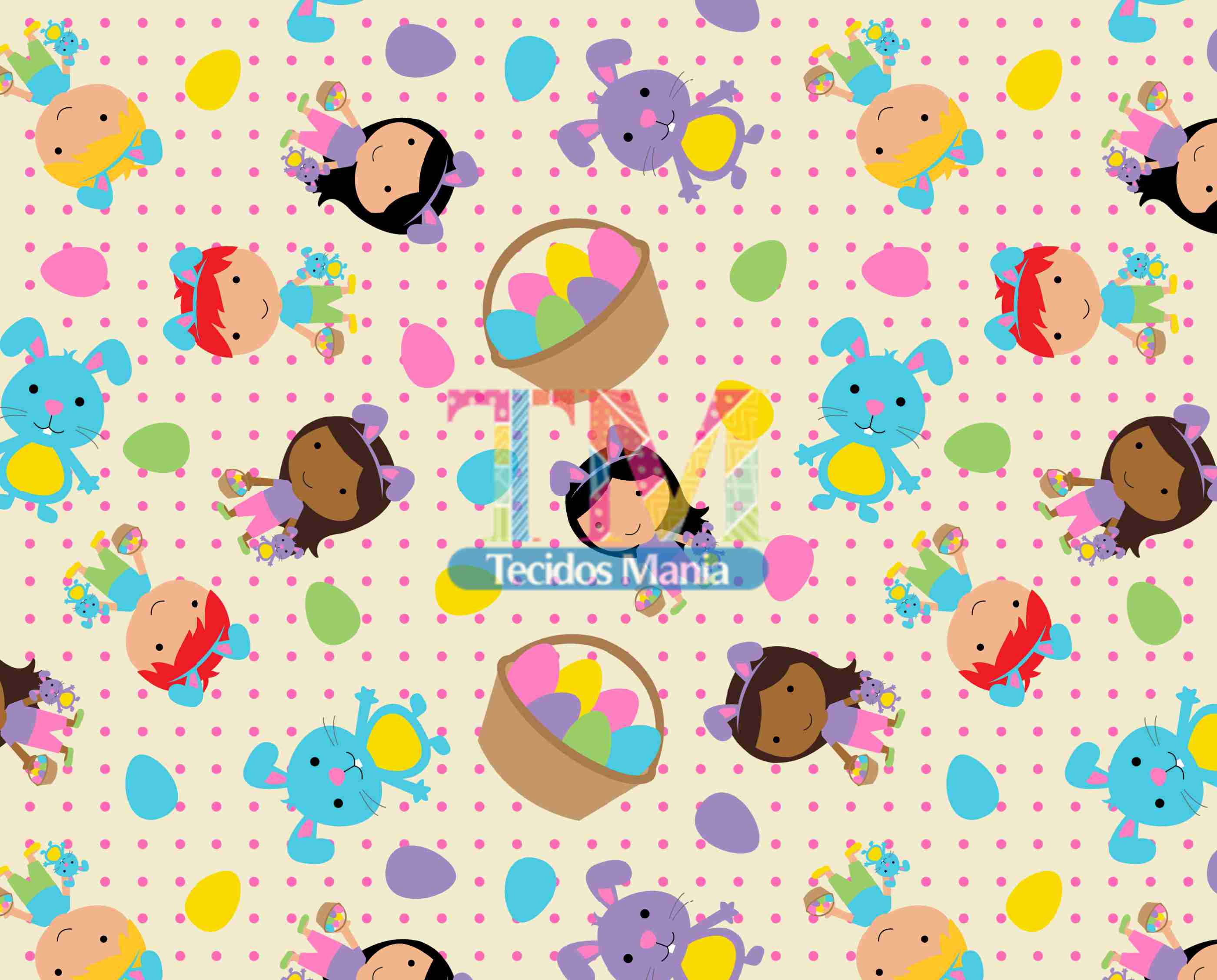 Sintético doll estampado - Páscoa Kids