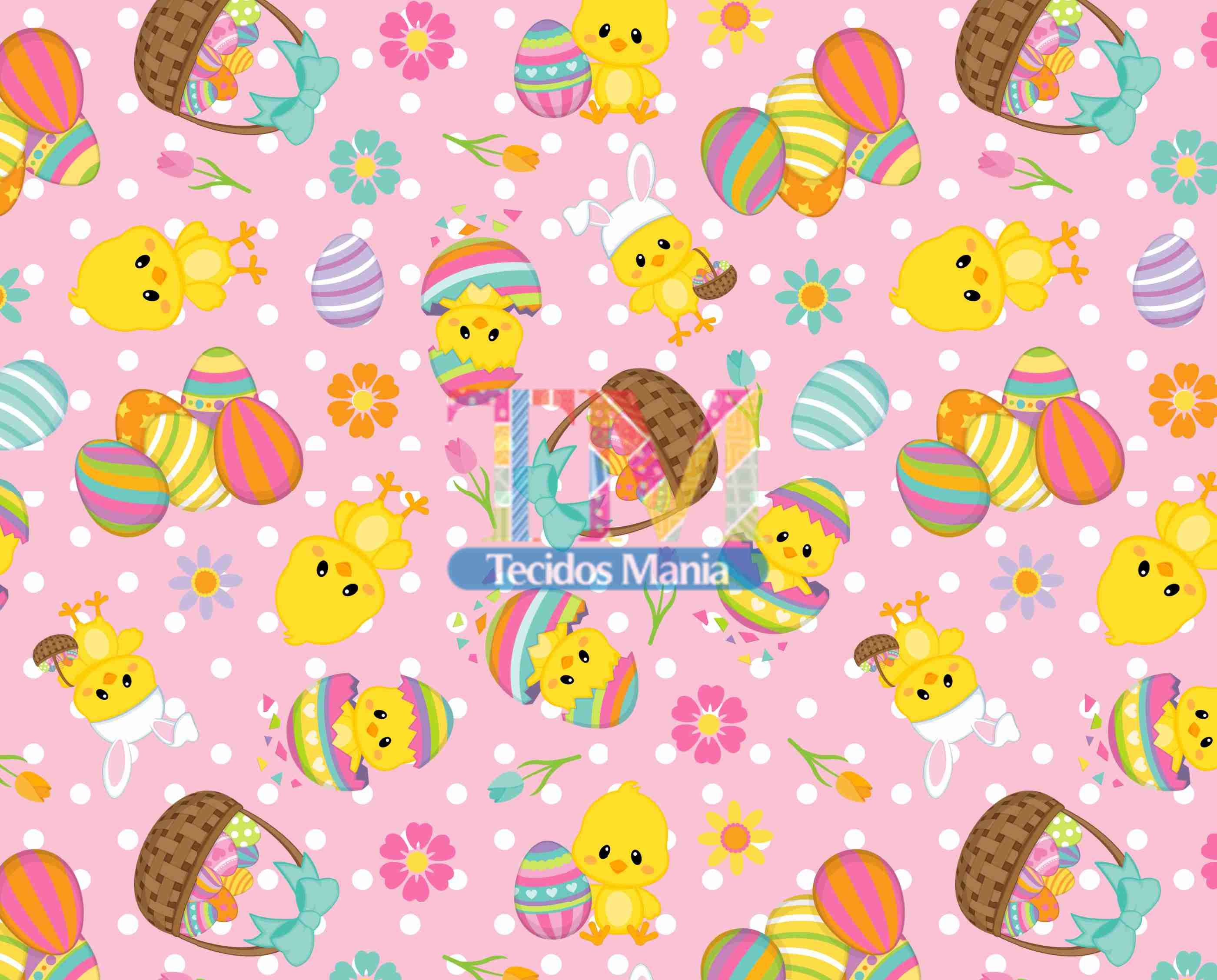 Sintético doll estampado - Páscoa - Pintinho