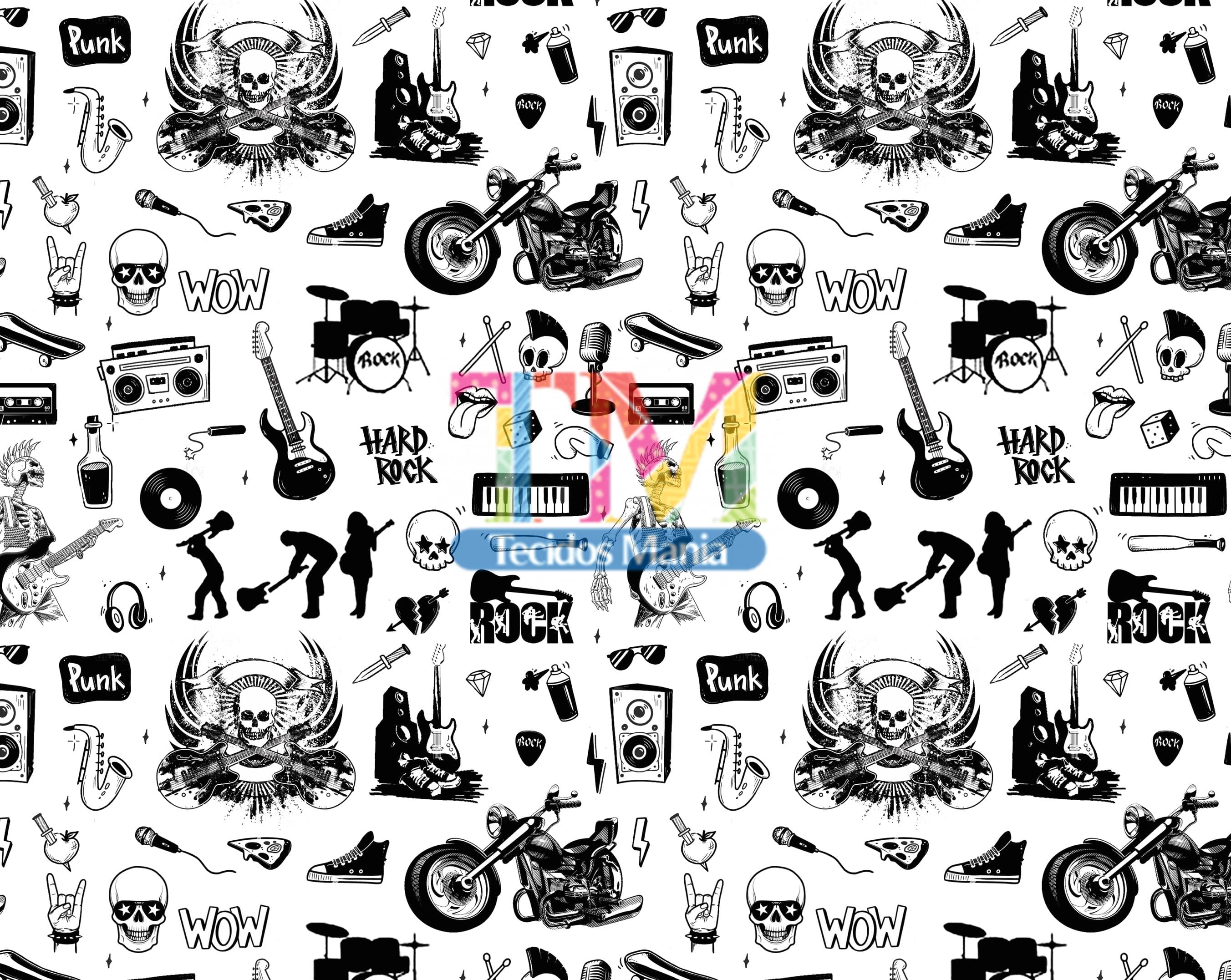 Sintético doll estampado - Rock - fundo branco