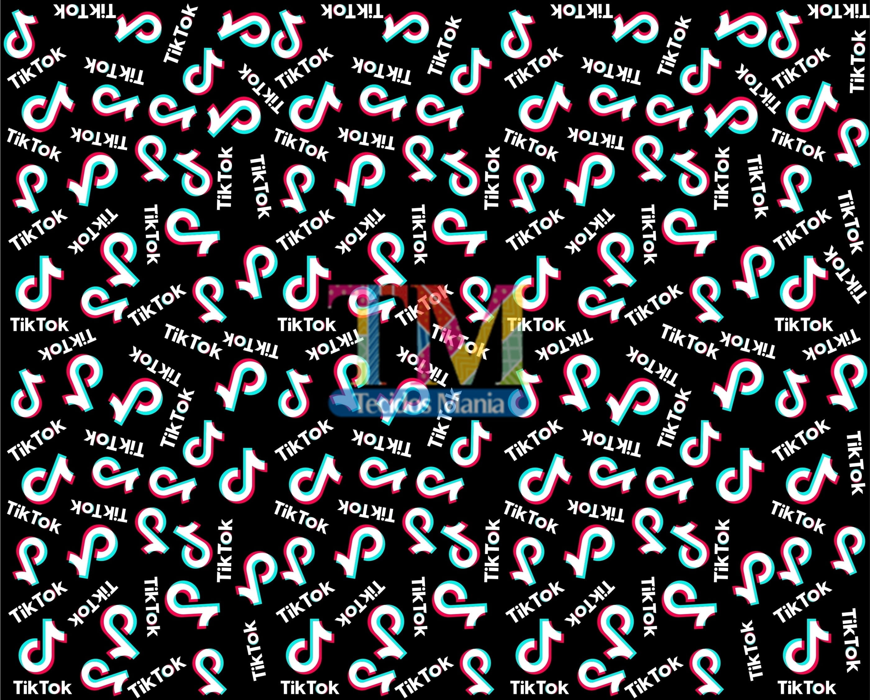 Sintético doll estampado - Tik Tok - Fundo Preto